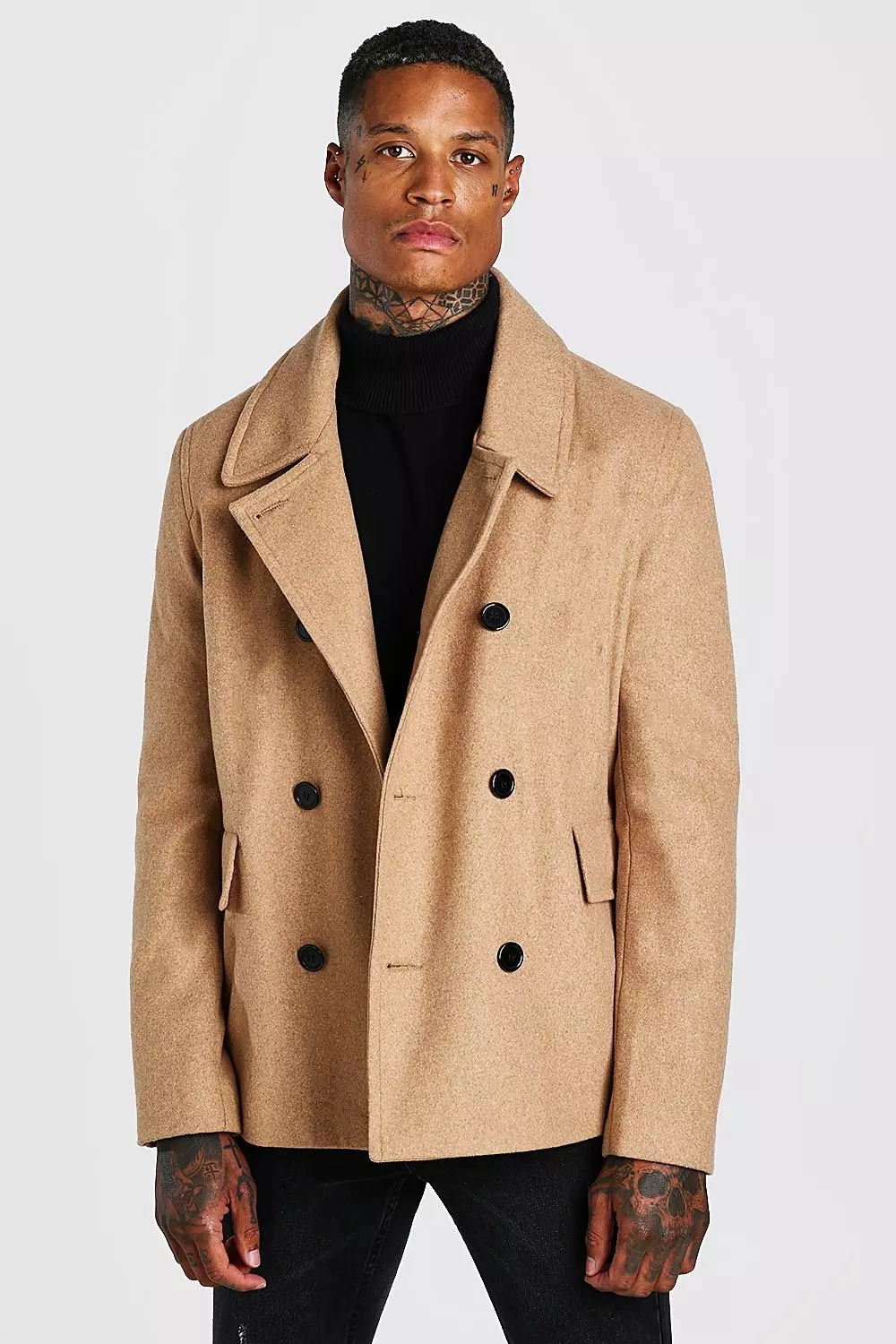 Camel wool peacoat sale