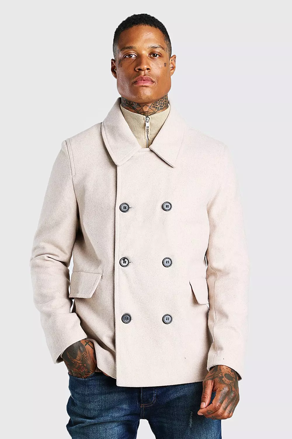 Beige peacoat outlet mens