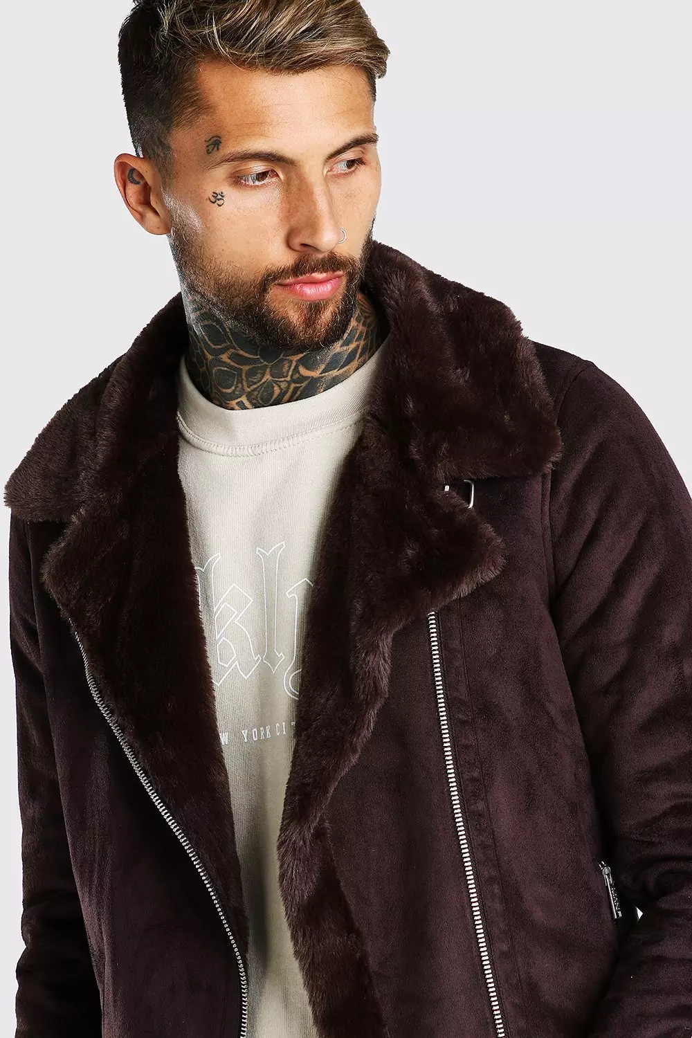 Faux fur hotsell lined suede aviator