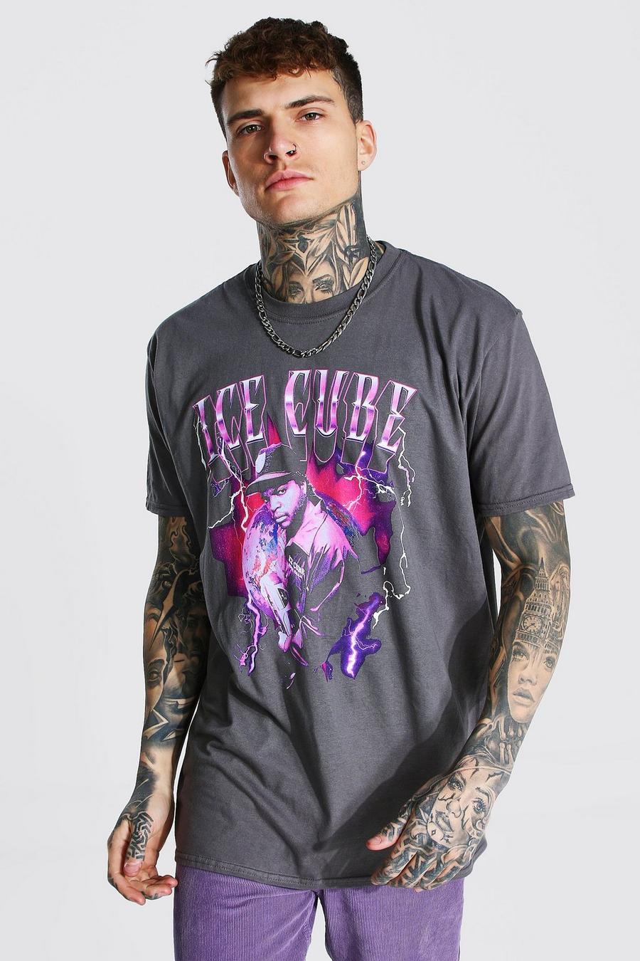 Charcoal Ice Cube Oversize t-shirt med text och blixtar image number 1