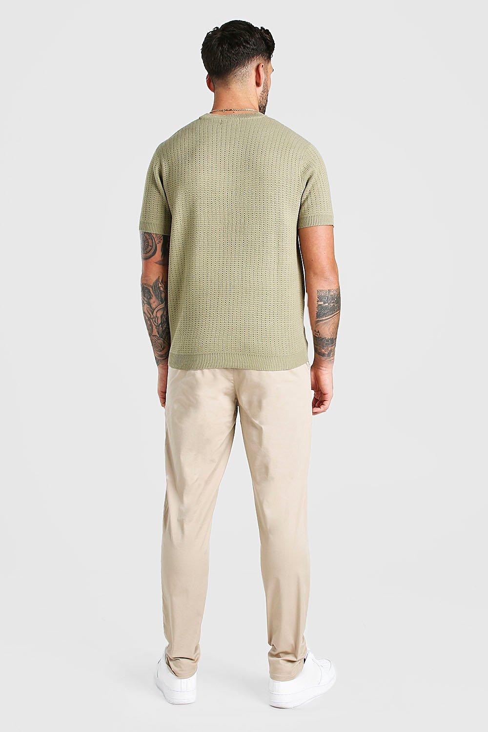 Short Sleeve Textured Knit T-Shirt