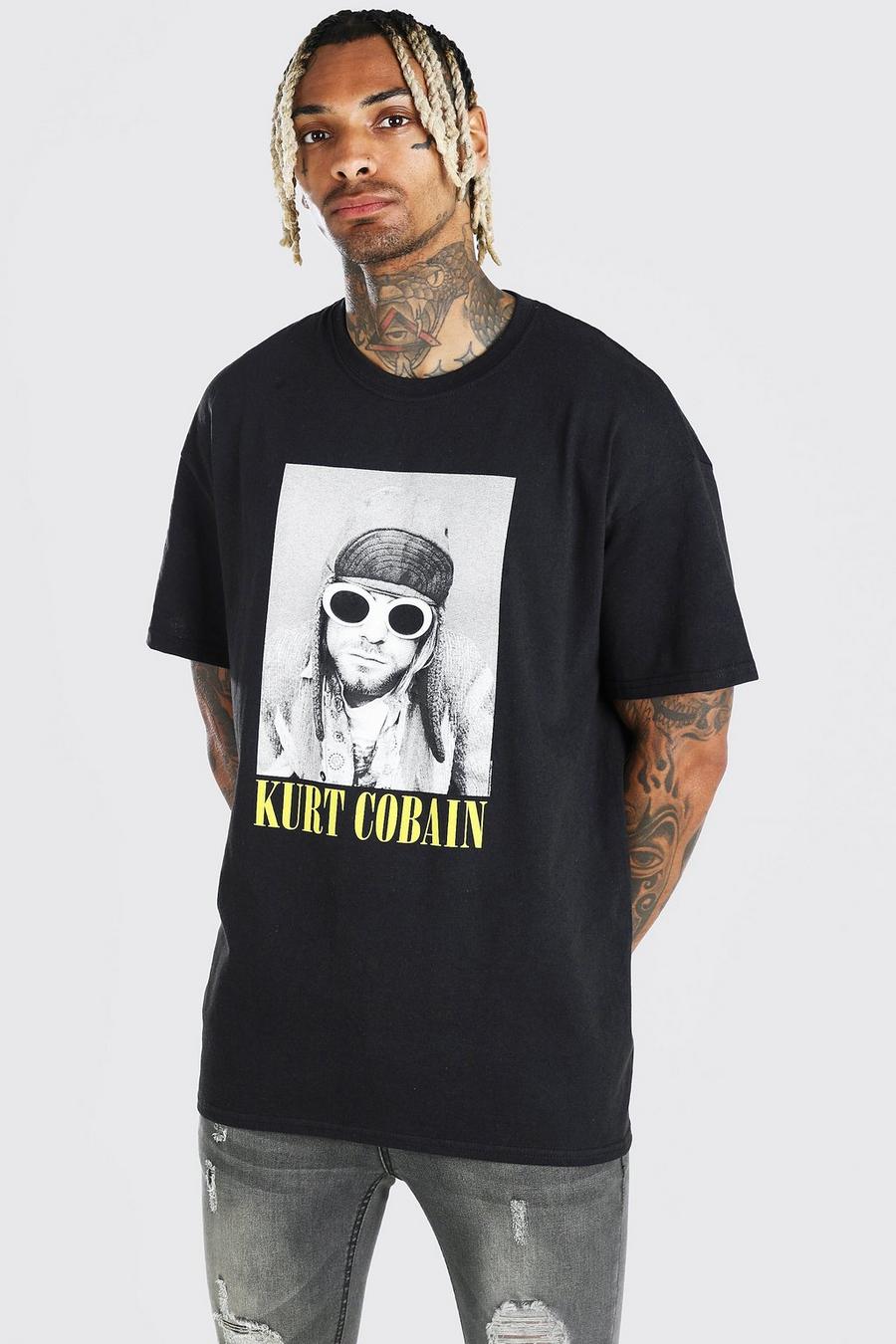 Black Oversized Kurt Cobain License T-Shirt image number 1
