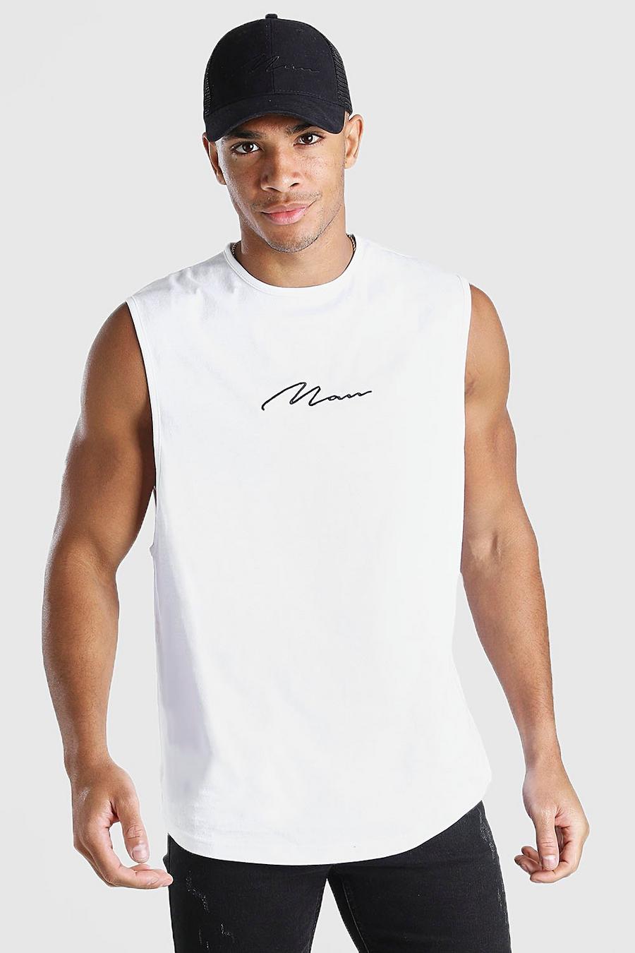 Longline T-Shirt mit abgerundetem Saum und MAN-Schriftzug image number 1