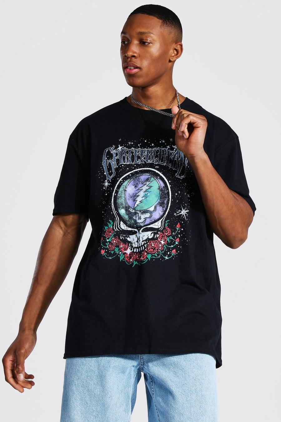 Lizenz-T-Shirt in Übergröße mit Grateful Dead-Print, Schwarz image number 1