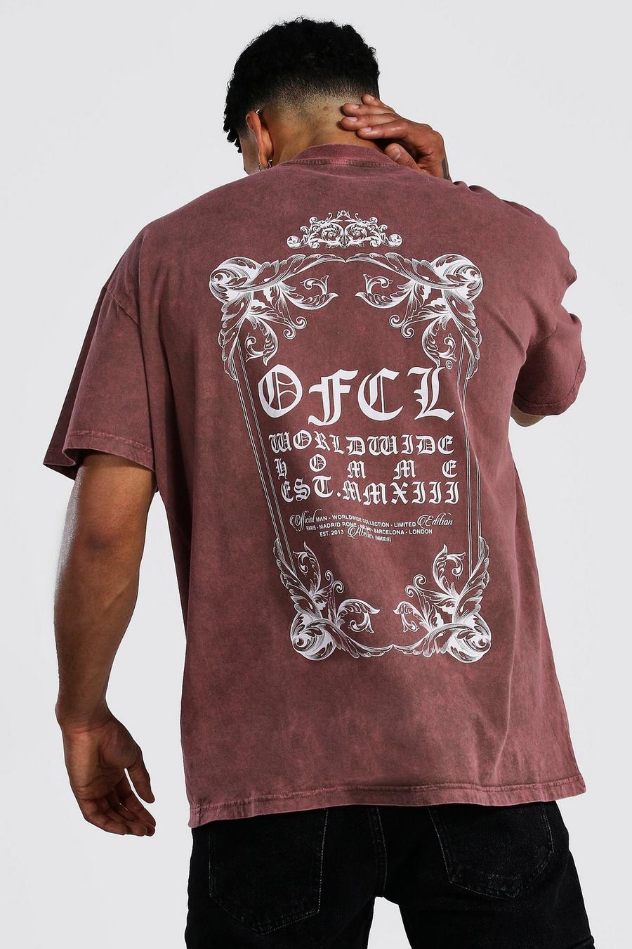 Gefärbtes Oversize T-Shirt, Schokoladenbraun image number 1