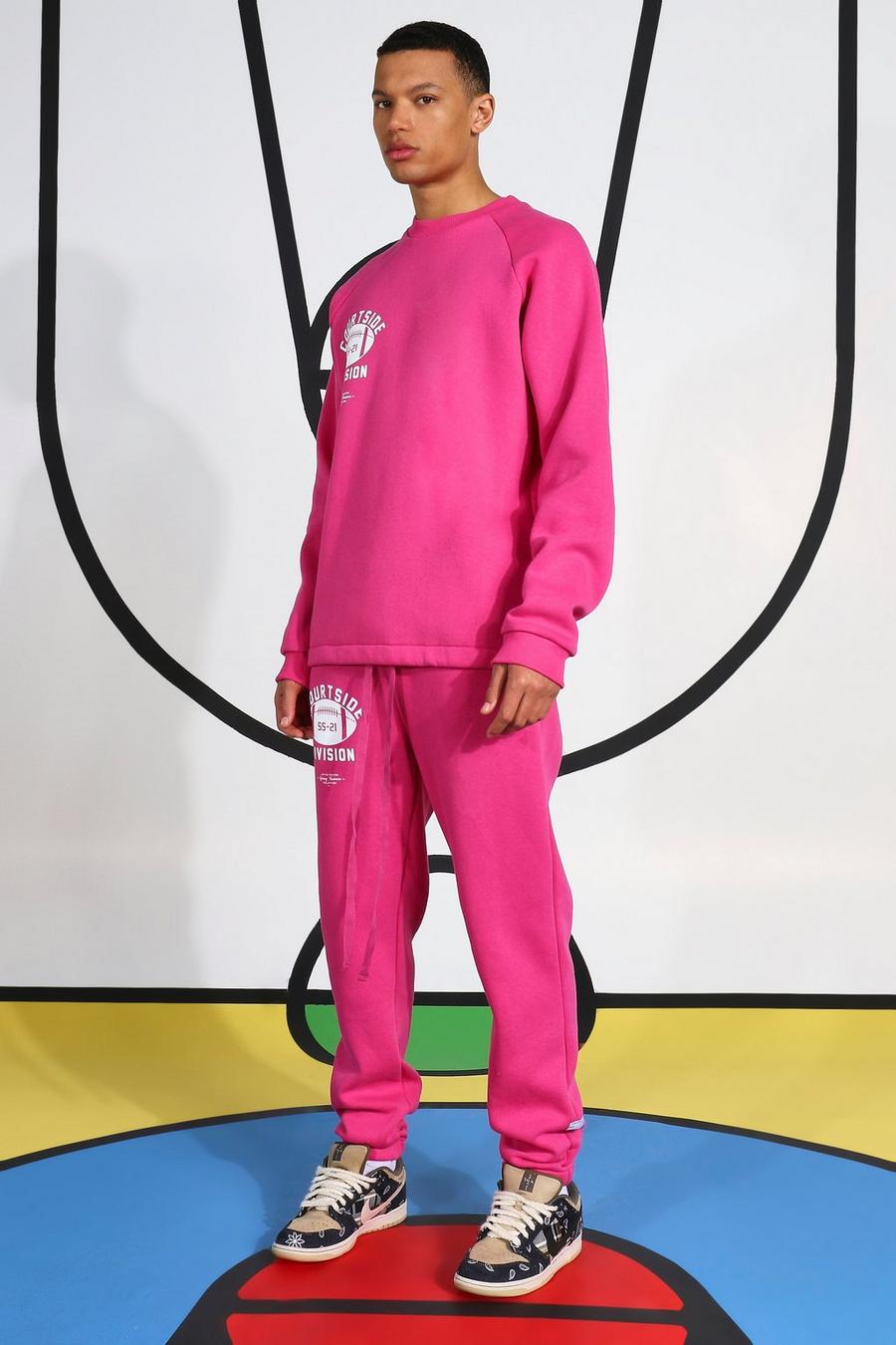 Pink Tall Tracksuit With Extended Neck image number 1