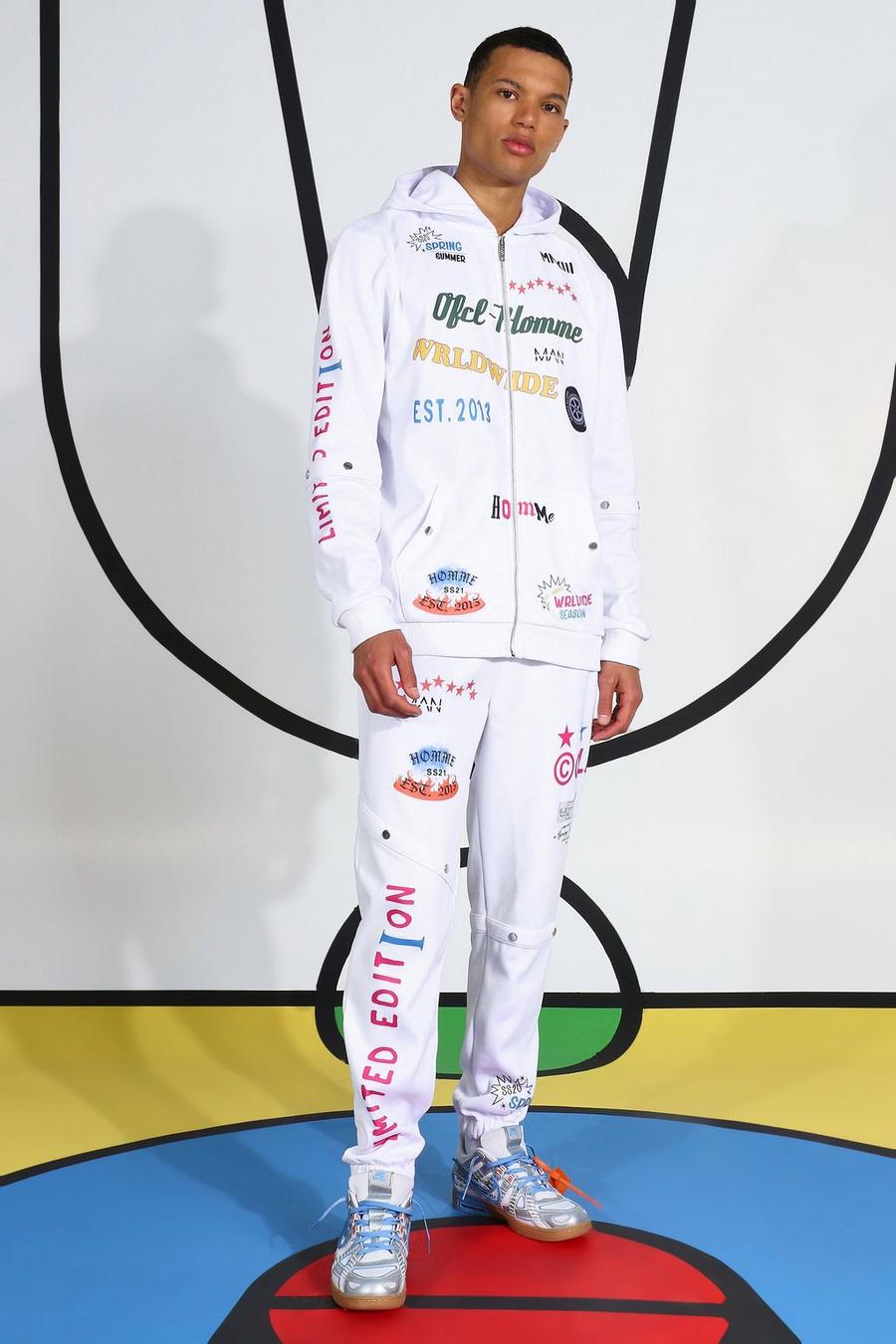 White Tall All Over Printed Tracksuit image number 1