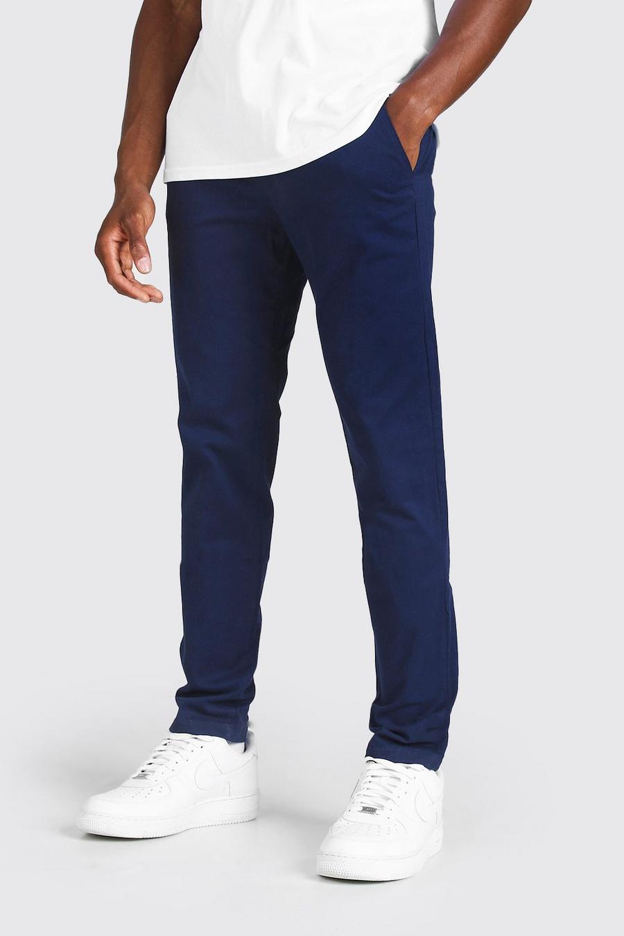 Pantalones skinny estilo chino, Azul marino image number 1
