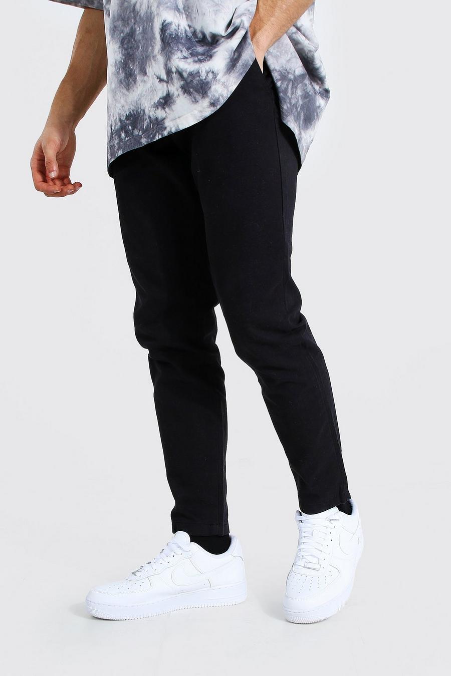 Black Slim Fit Chino Trousers image number 1