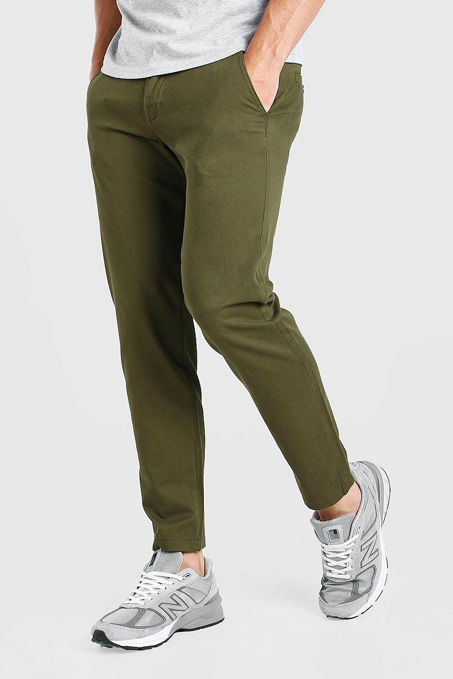 Pantalones chinos ajustados, Caqui image number 1