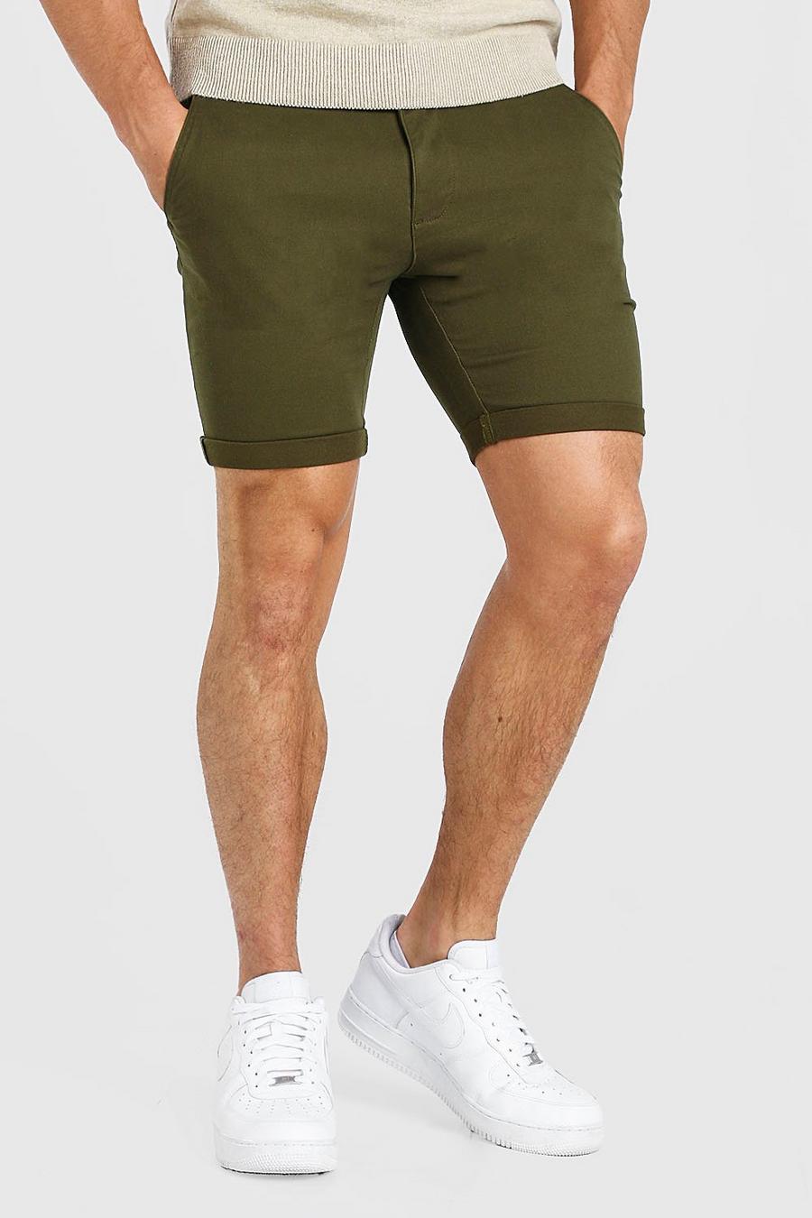 Super Skinny-Fit Chino-Shorts, Khaki image number 1
