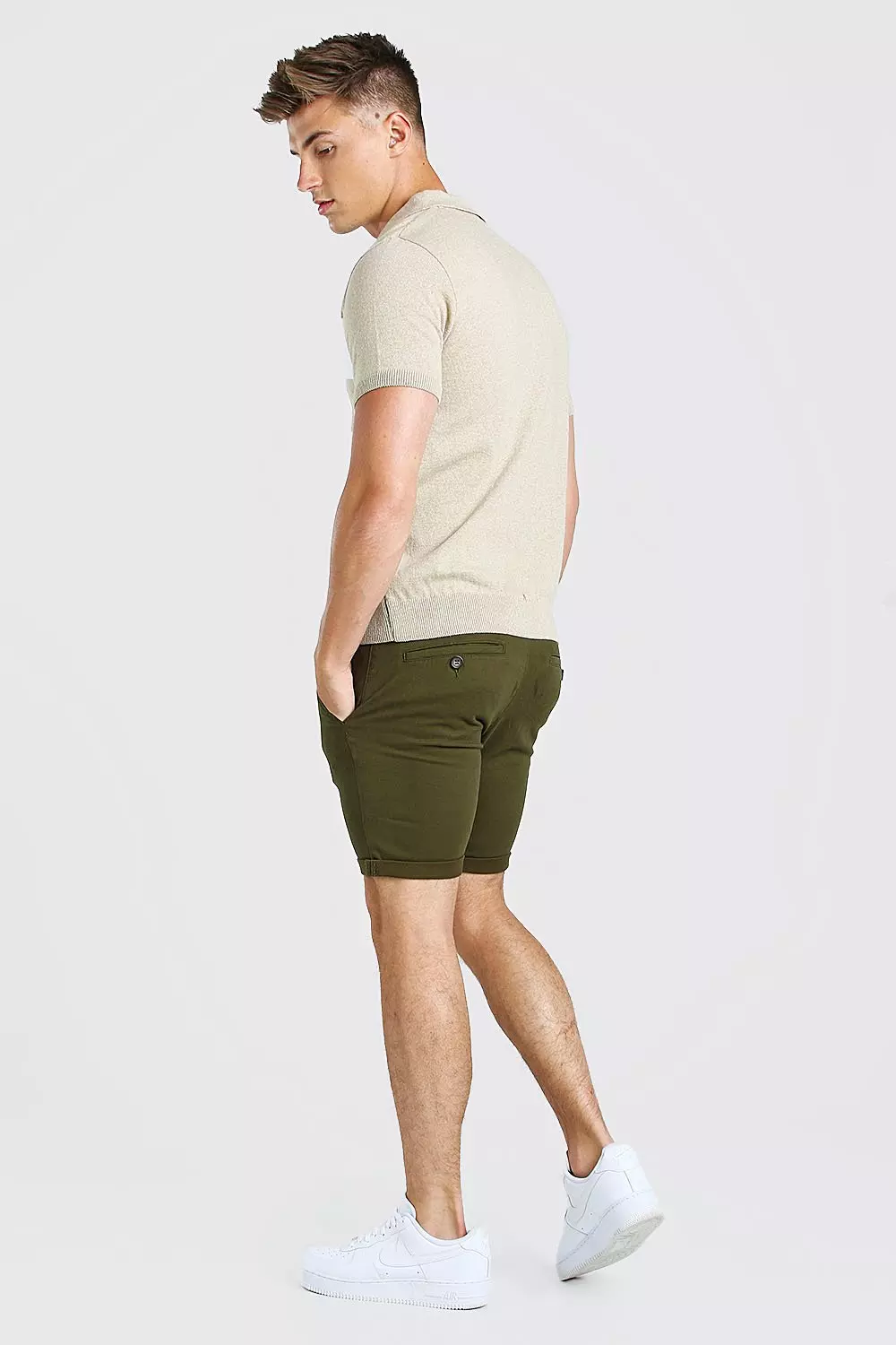 Skinny 2025 khaki shorts