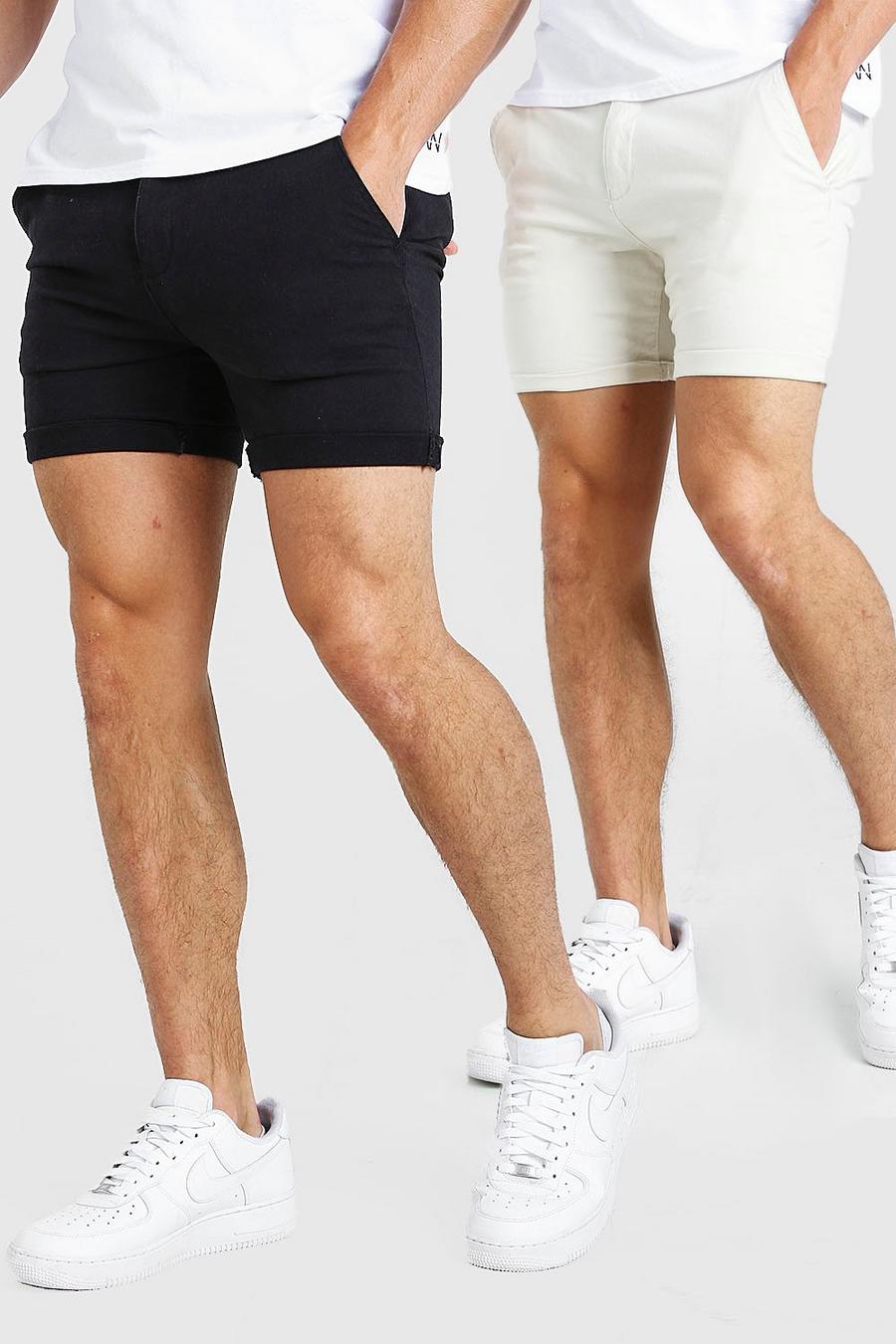 Meerdere 2-pack skinny fit chino short image number 1