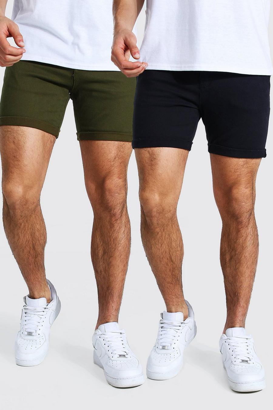 Pack de 2 pantalones cortos chinos skinny, Multicolor image number 1