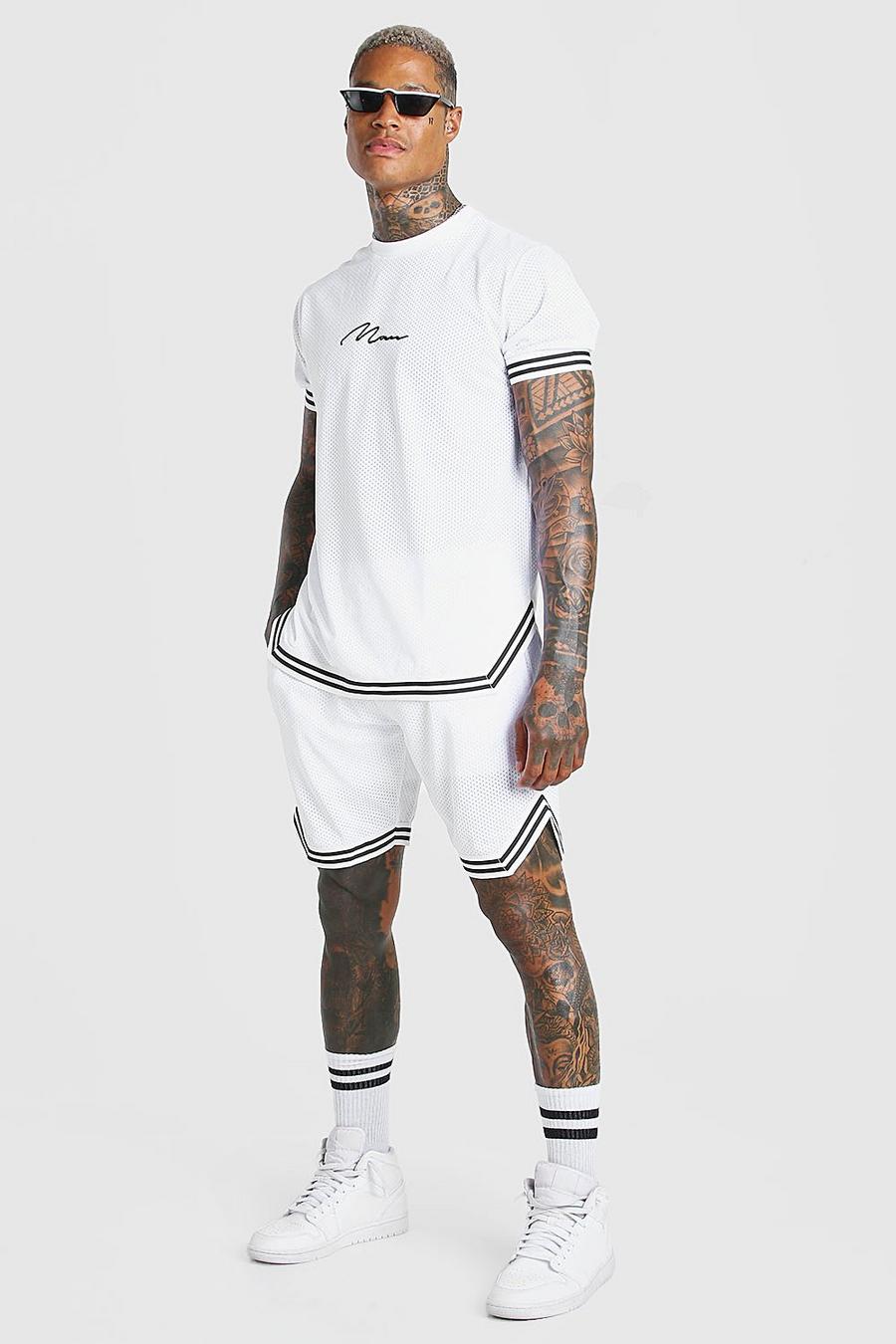 White vit MAN Signature Airtex T-Shirt & Basketball Short image number 1