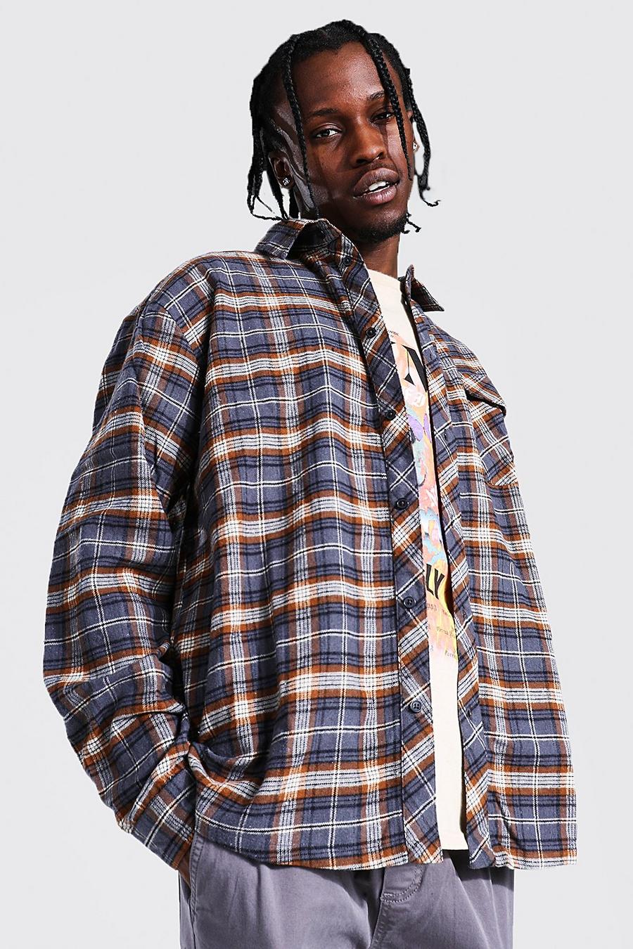 Charcoal Oversized Check Shirt image number 1