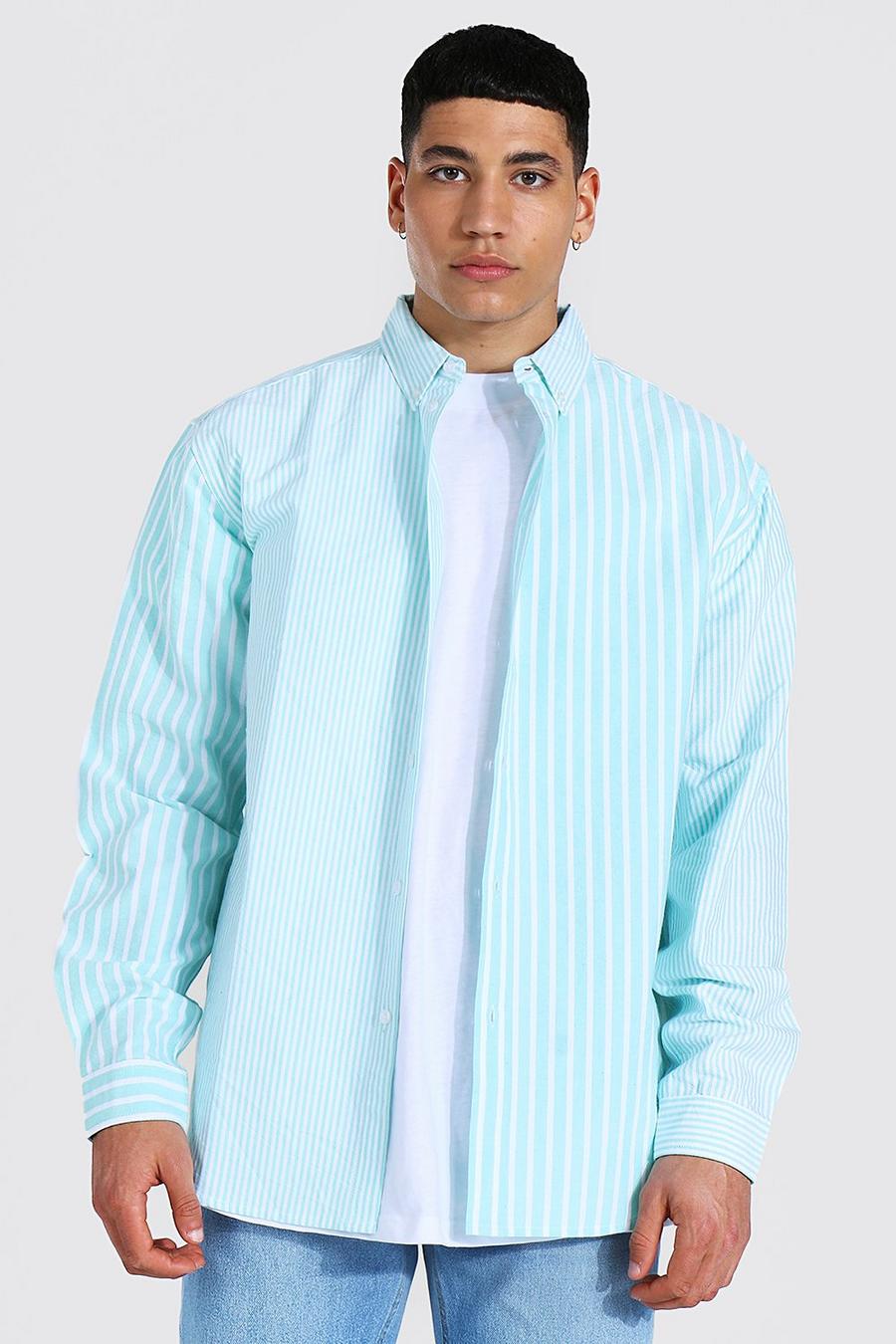 Chemise oxford oversize à rayures et manches longues, Mint image number 1