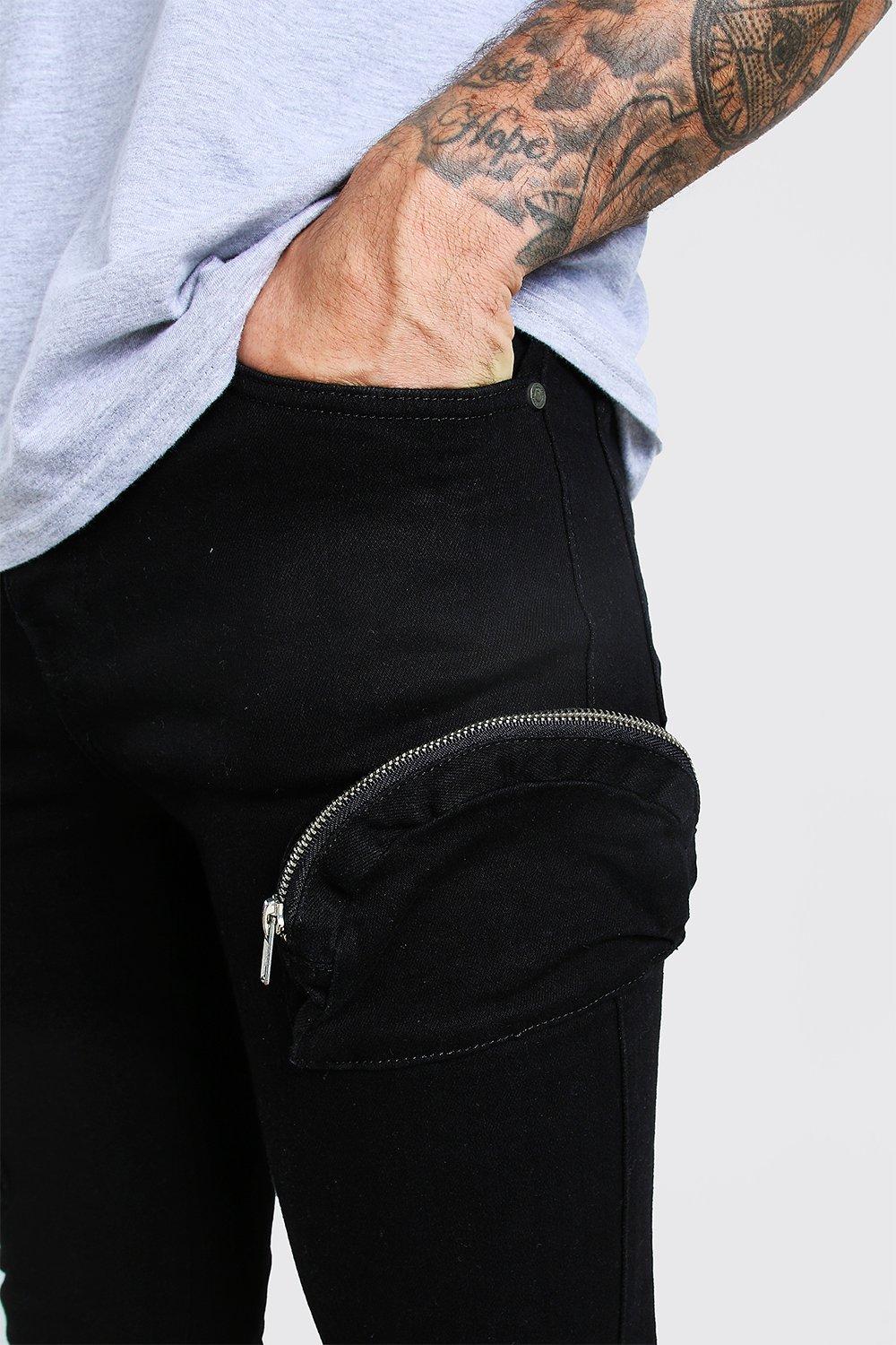 skinny jeans with cargo pockets