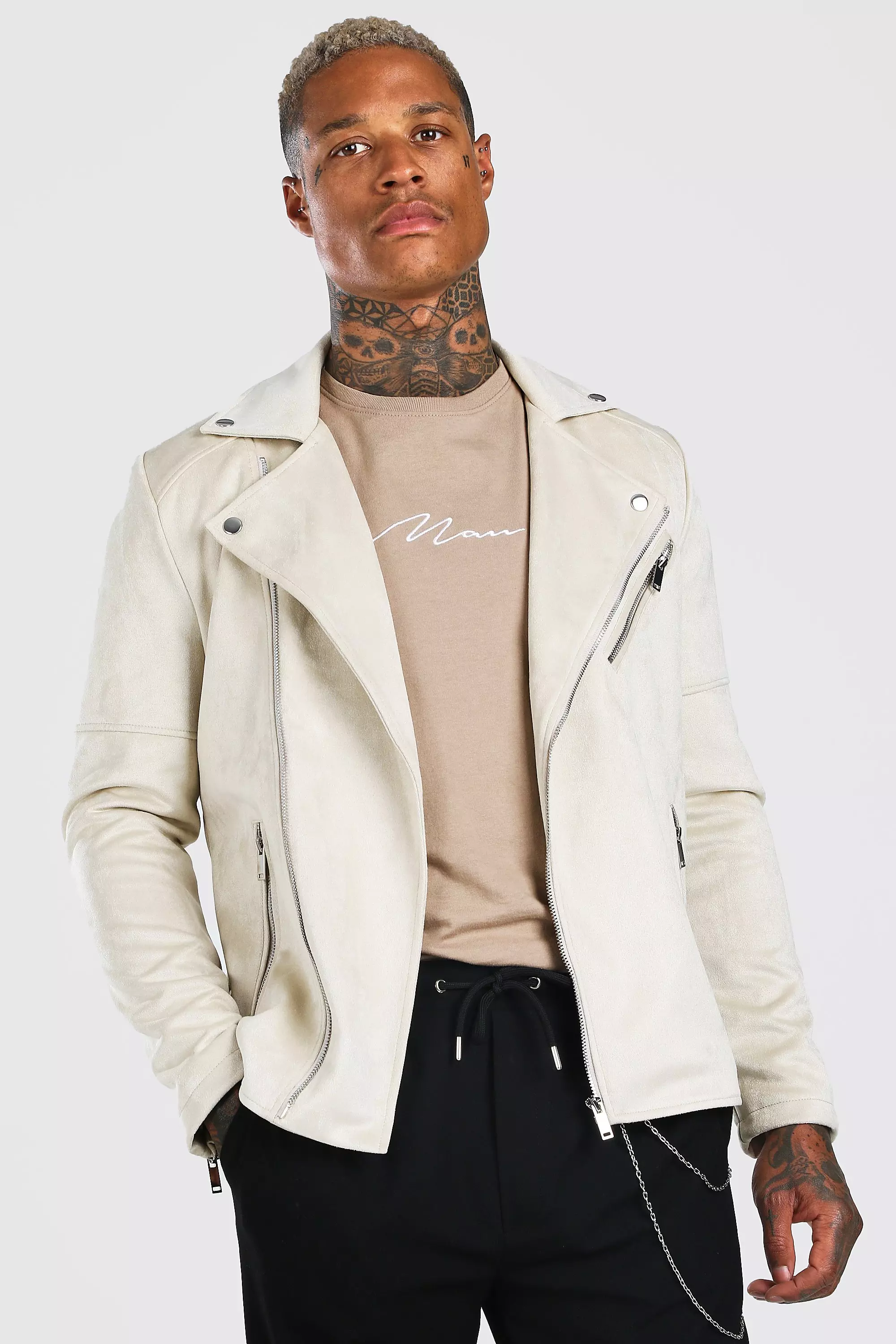 Boohoo suede 2024 biker jacket