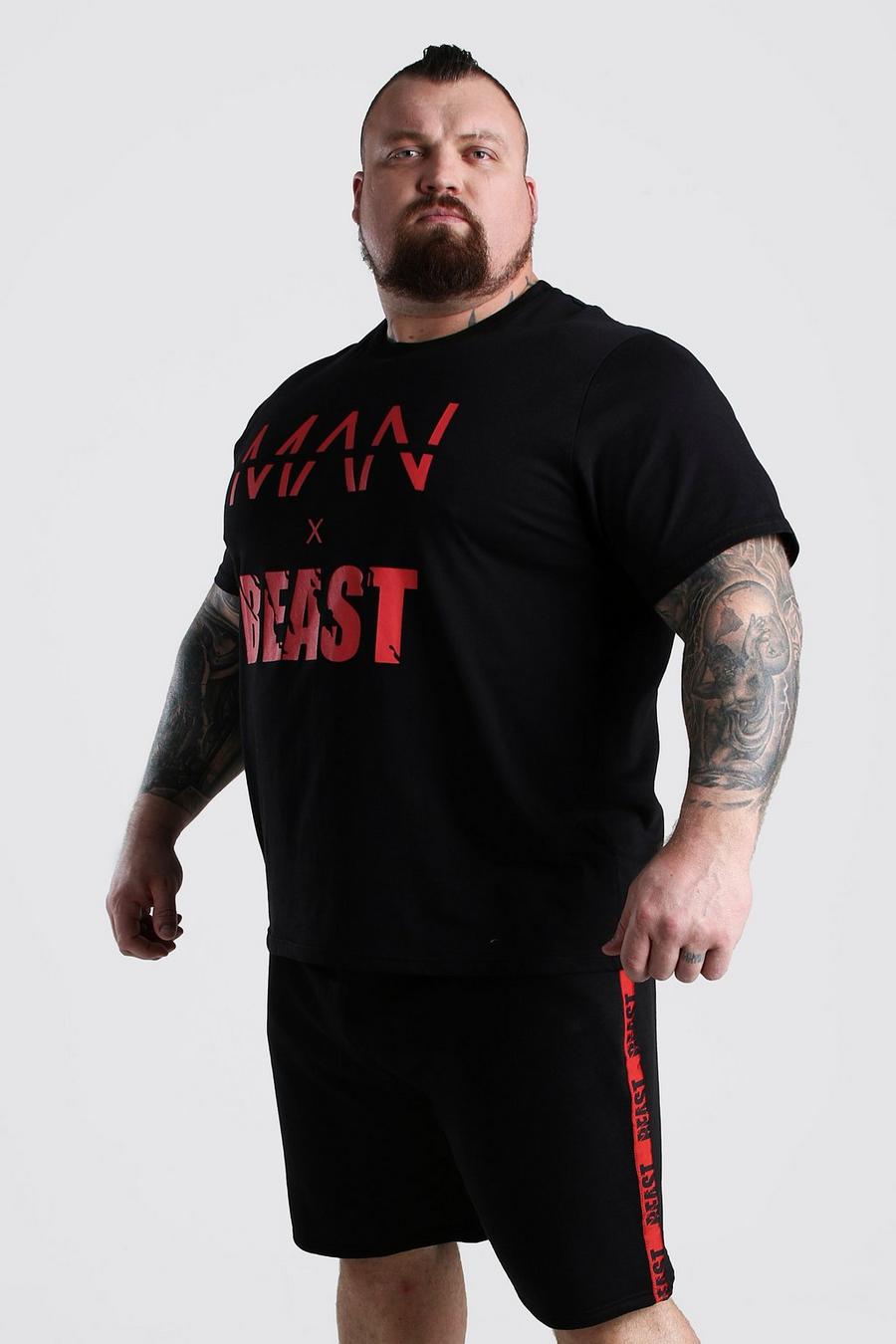 MAN X BEAST T-Shirt mit Print, Schwarz image number 1