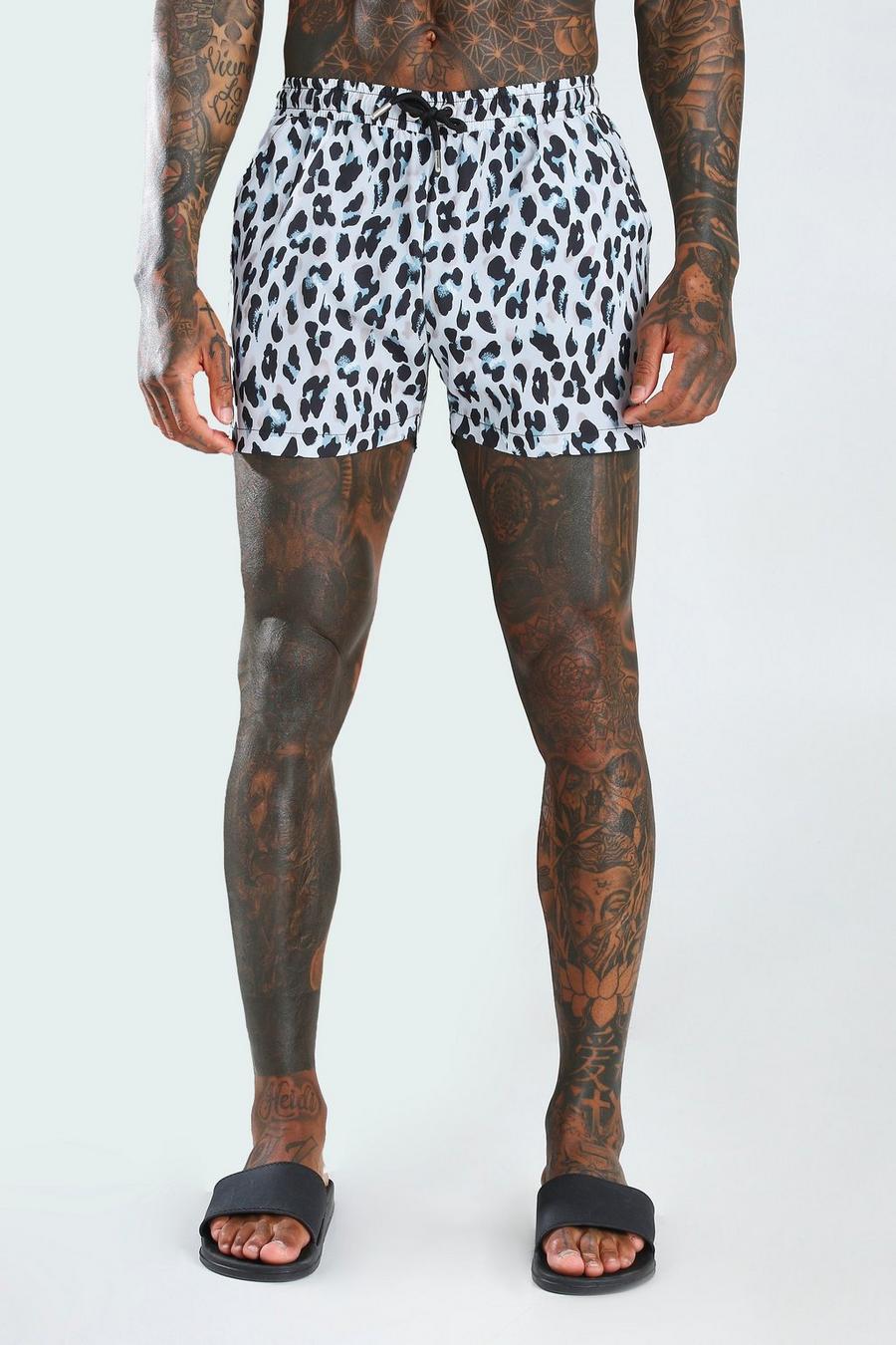 Pantalones cortos con estampado de leopardo, Crudo image number 1