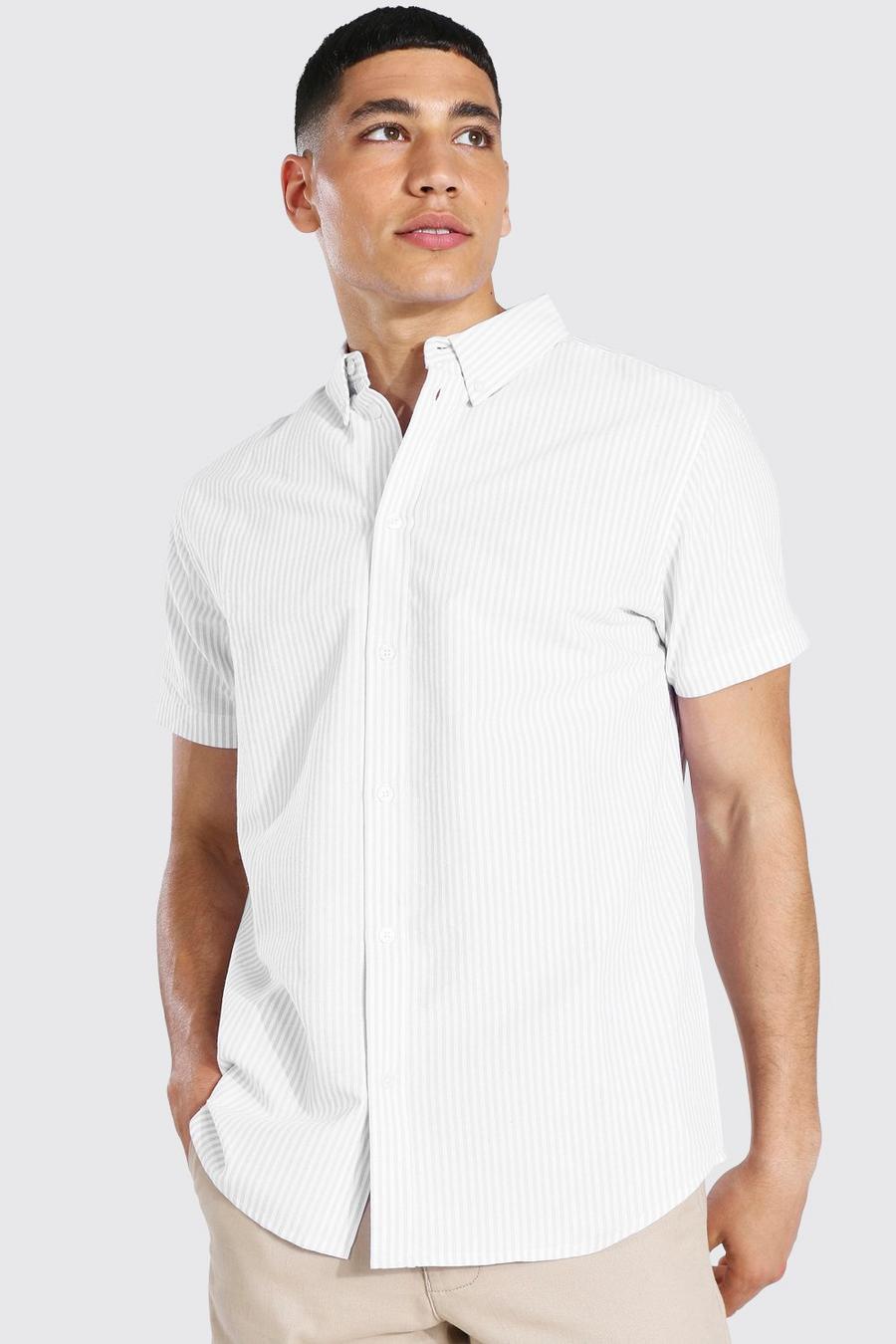 Lilac Oxford Stripe Short Sleeve Shirt image number 1