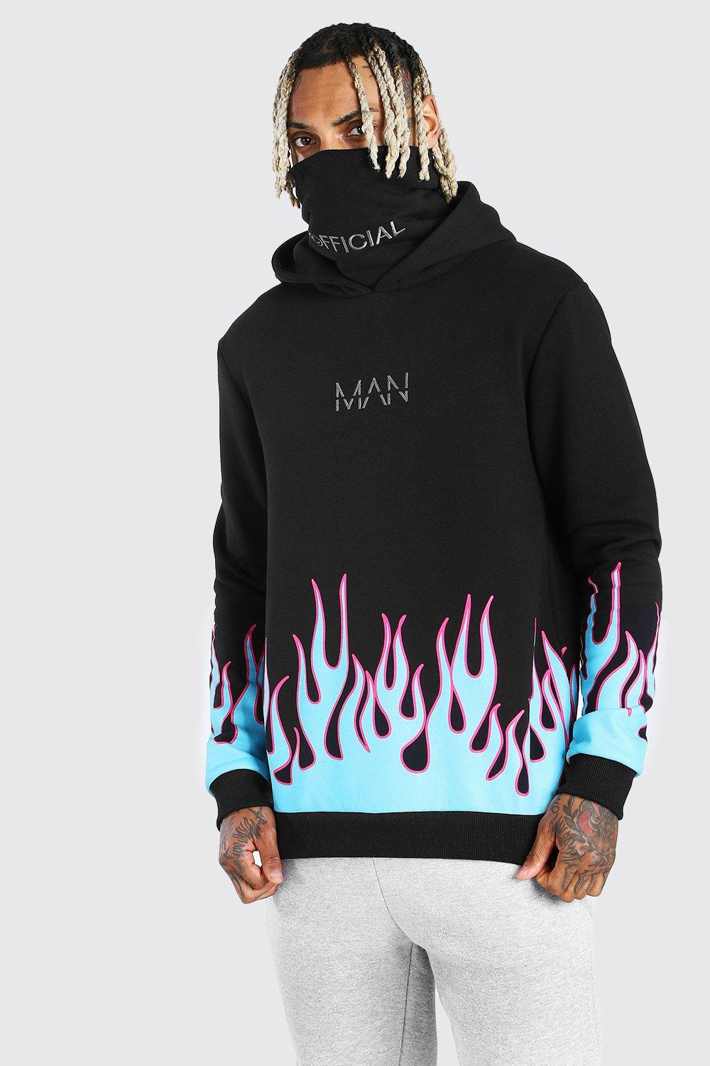 boohoo man black hoodie