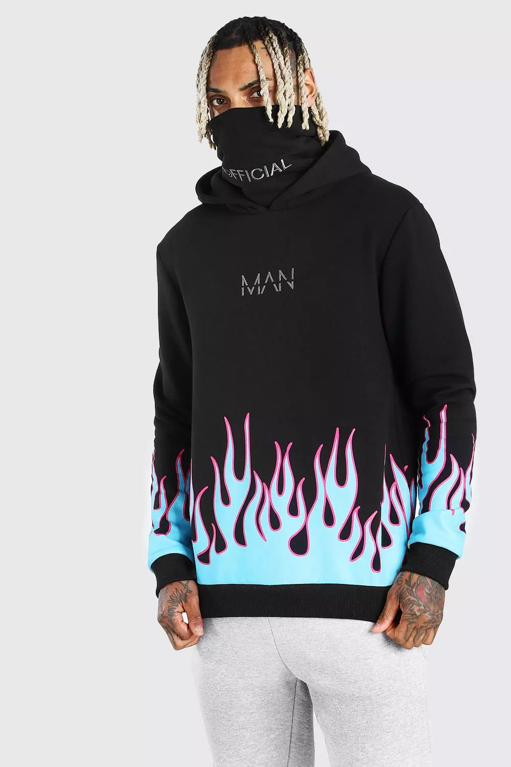 Black shop flame hoodie