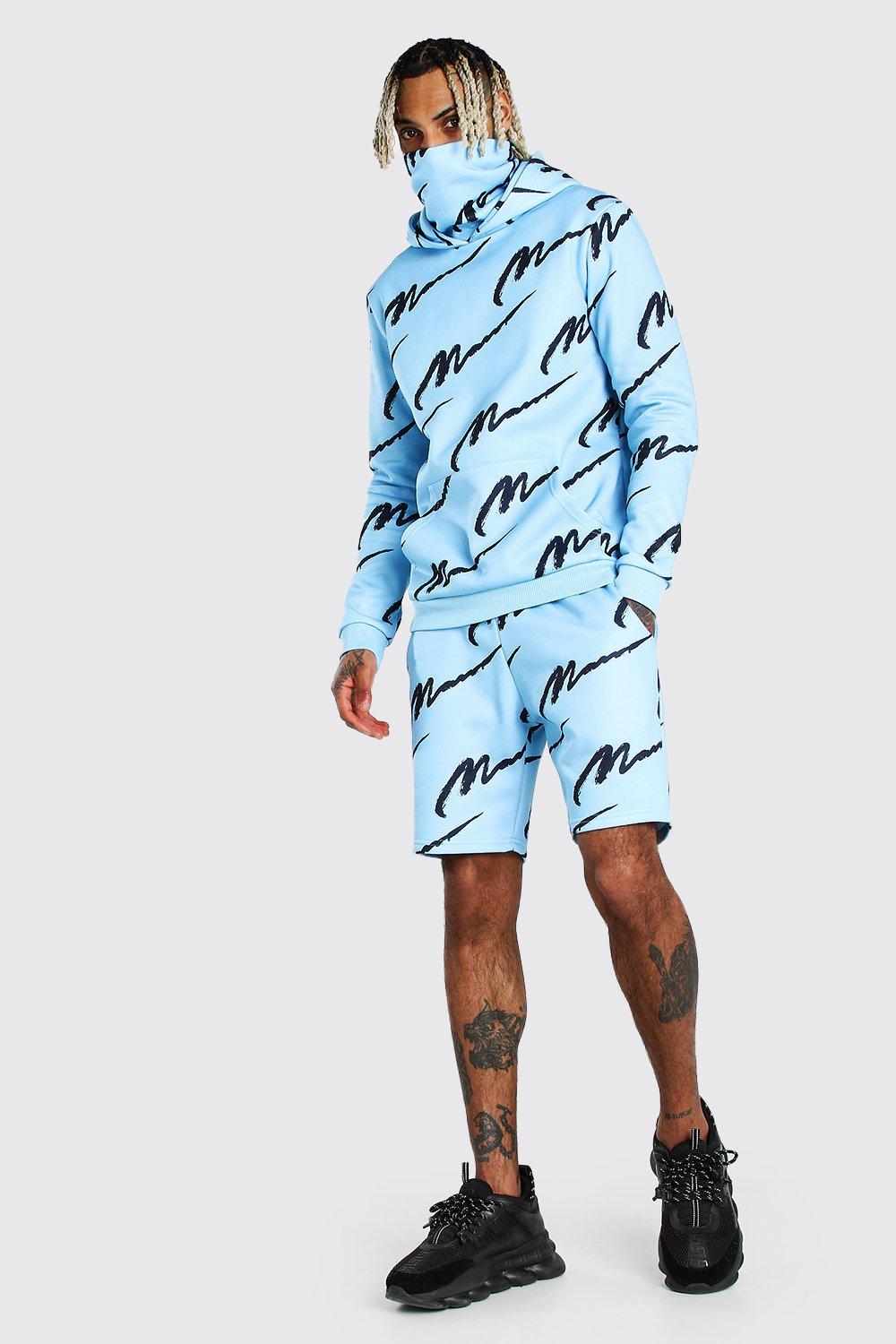all blue tracksuit