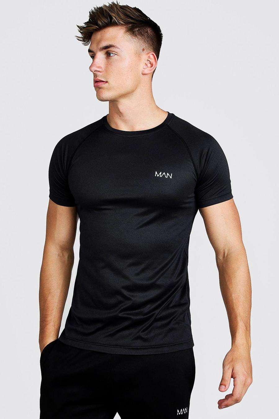 Zwart black Man Active Raglan T-Shirt image number 1