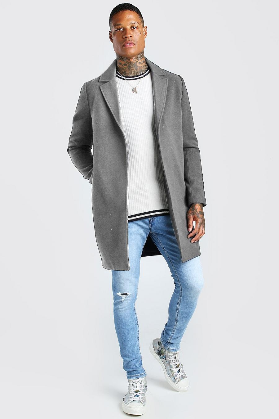 Grey Smart Buttonless Overcoat image number 1