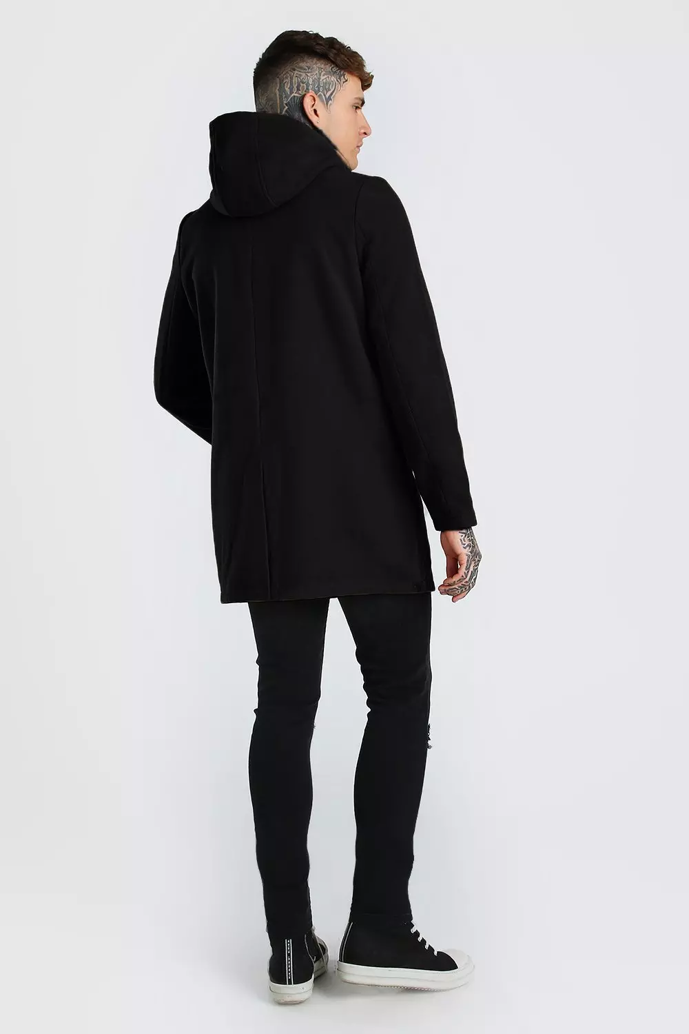 Zip Through Hooded Overcoat