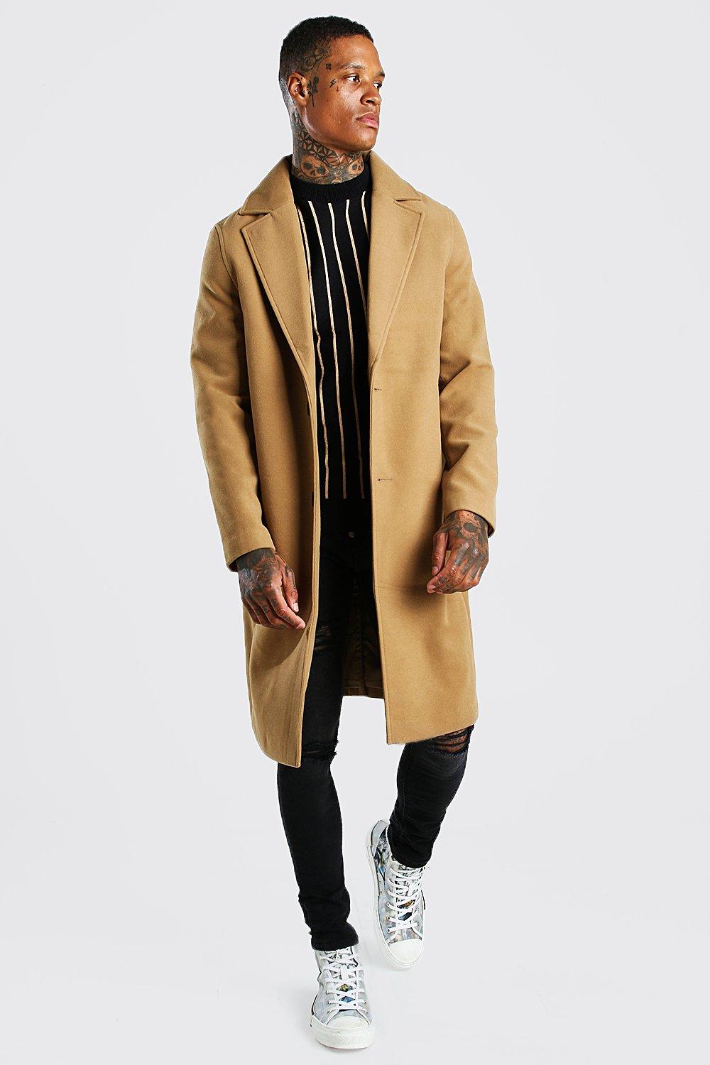 Longline overcoat mens best sale