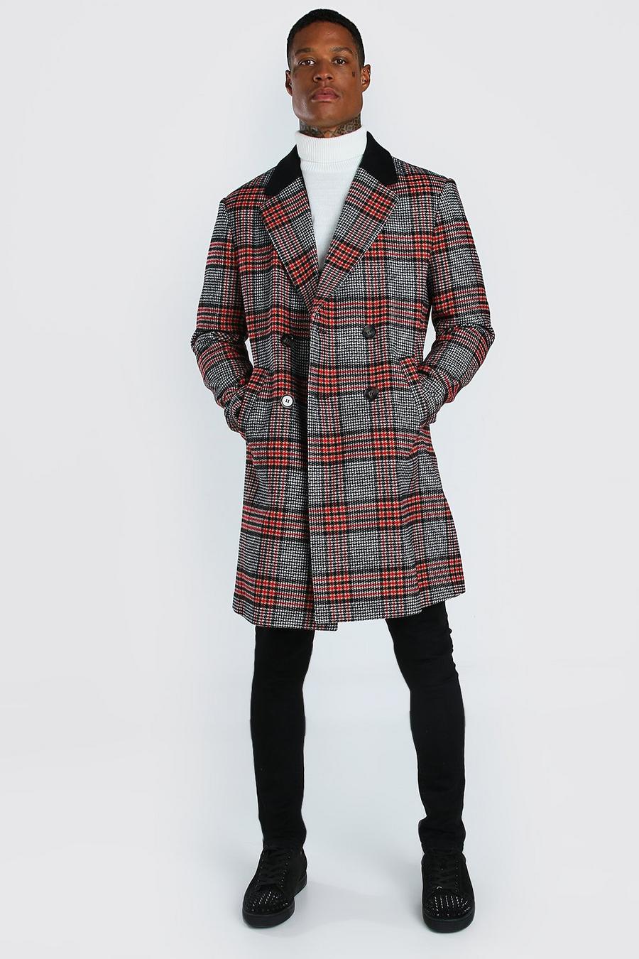 Multi Big Check Overcoat With Back Neck Collar Details image number 1