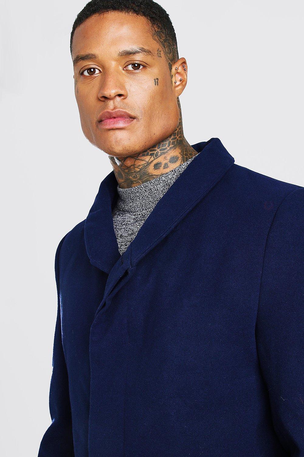 Burton menswear overcoat outlet in navy