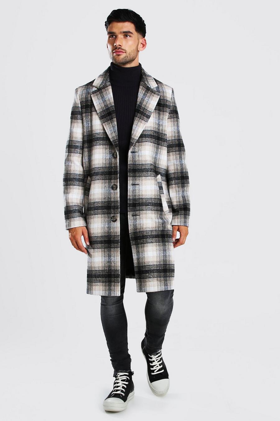 Multi Big Check Single Breasted Oversized Overcoat image number 1