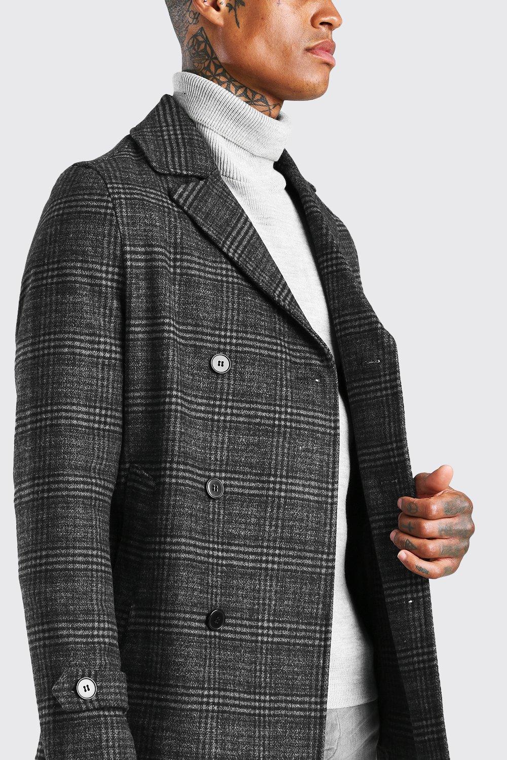 Grey plaid outlet peacoat