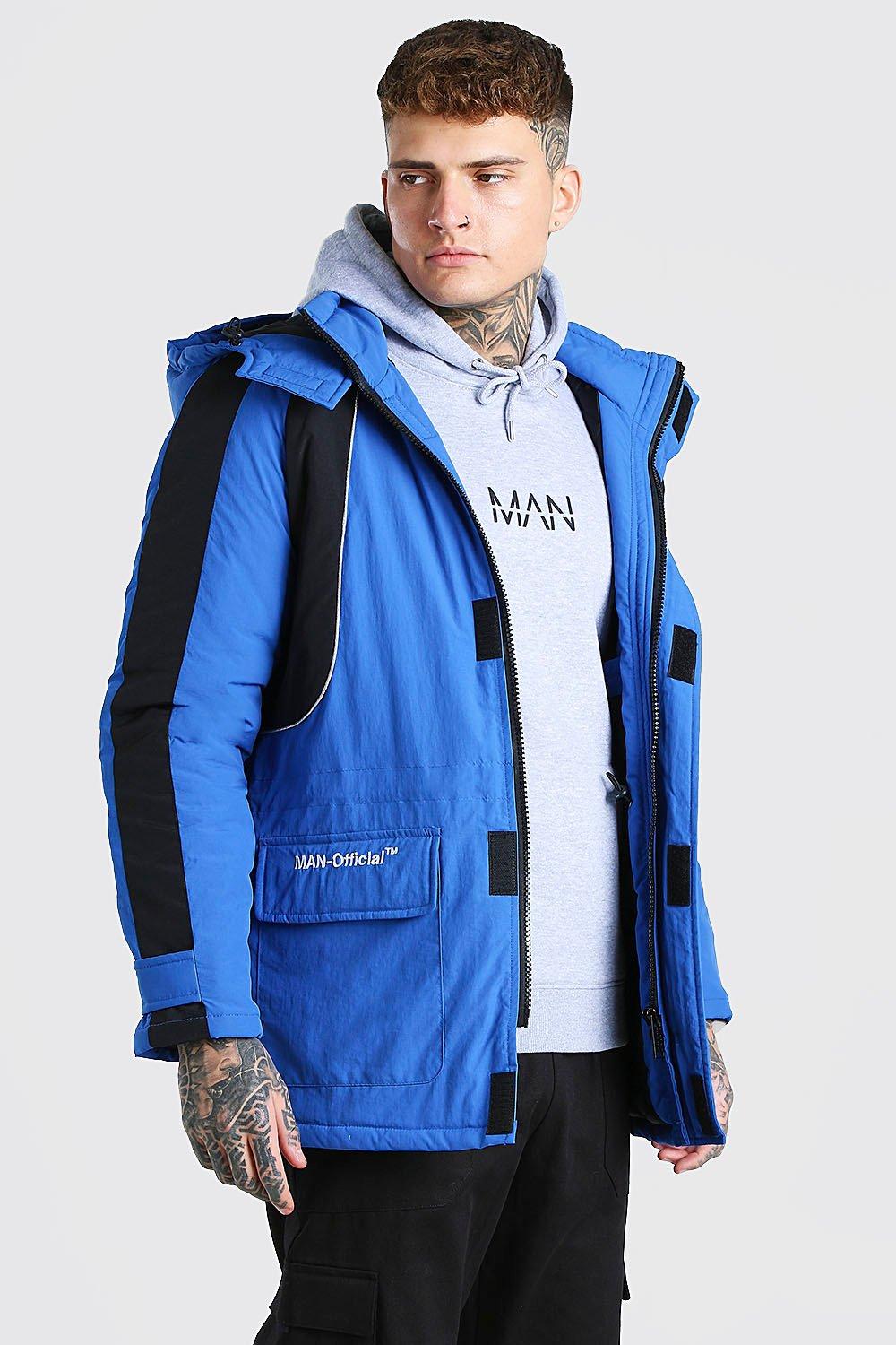 Colour Block Hooded Ski Jacket | boohoo