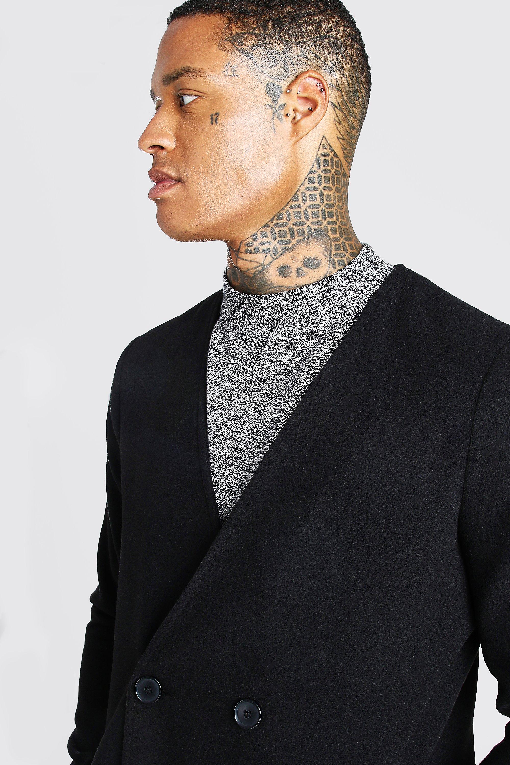 Collarless Smart Double Breasted 2 Button Overcoat