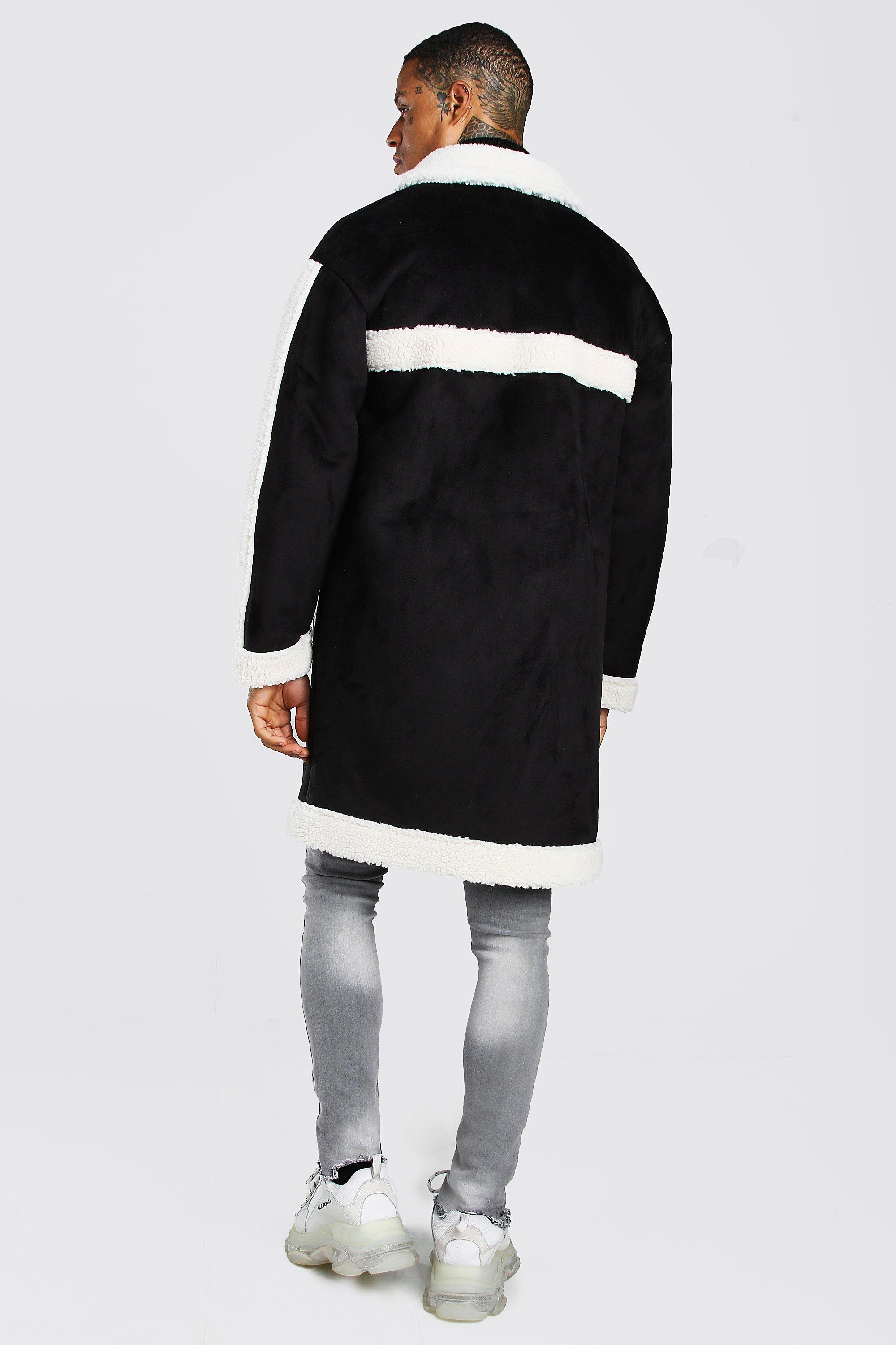 suedette borg overcoat