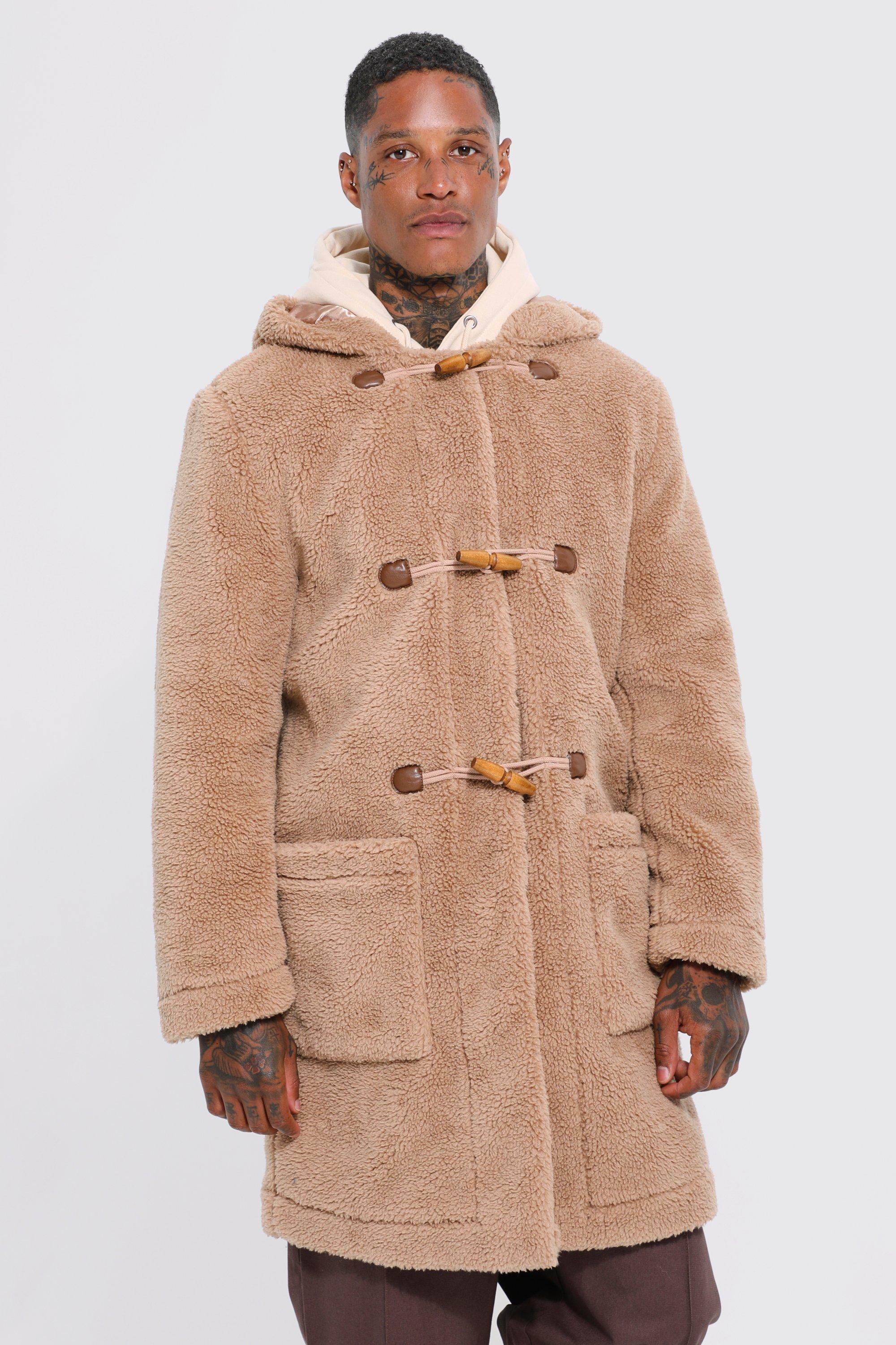 Borg Hooded Duffle Coat | boohoo NL