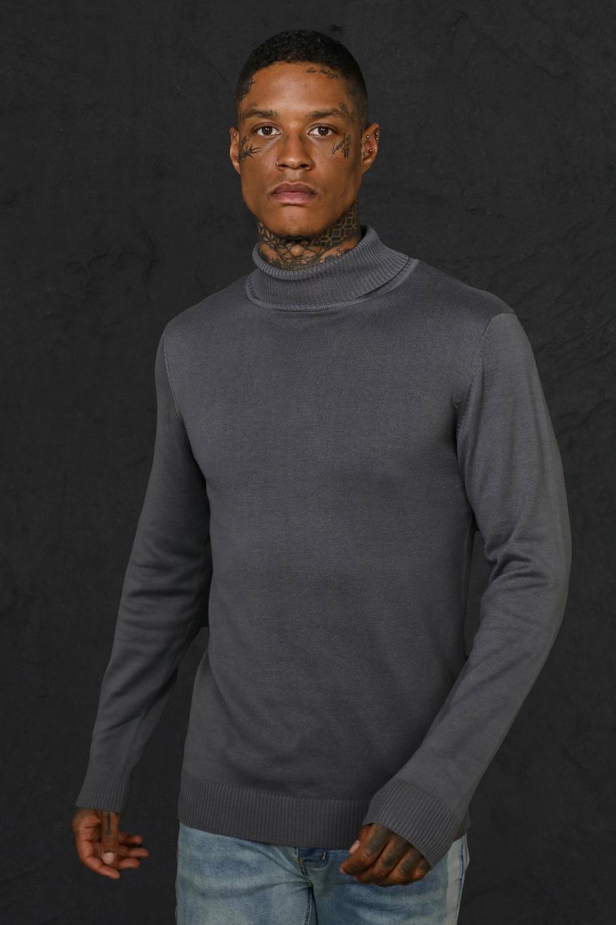 Grey Turtleneck Sweater image number 1