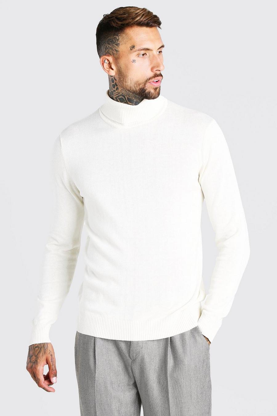 Cream Turtleneck Sweater image number 1