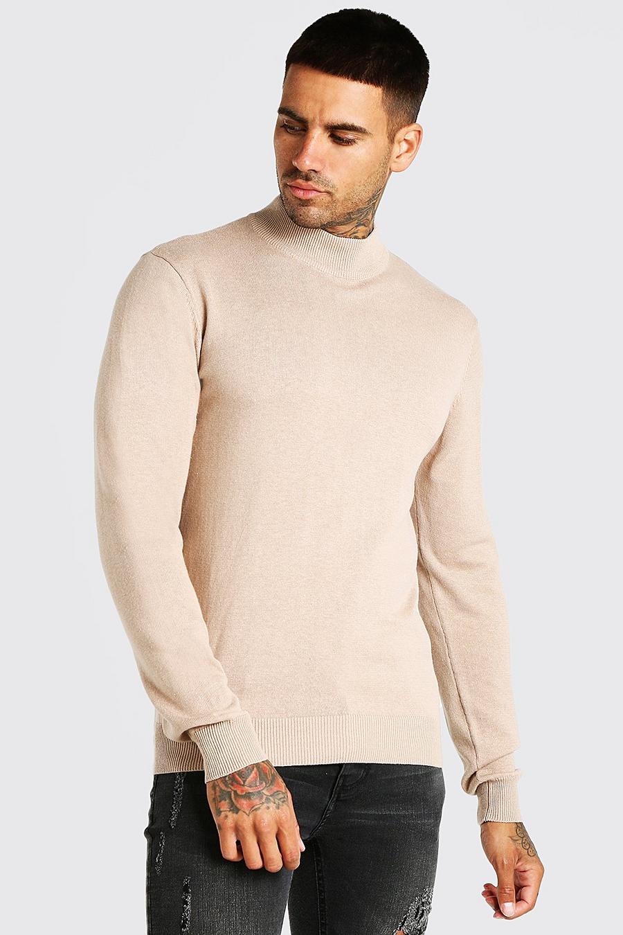 Taupe Turtle Neck Sweater image number 1