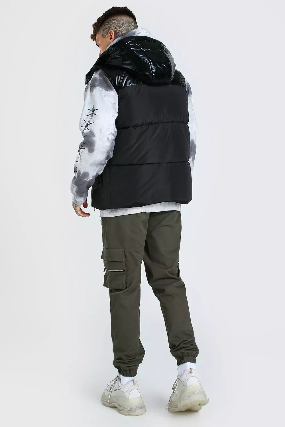 High Shine Panel Padded Gilet