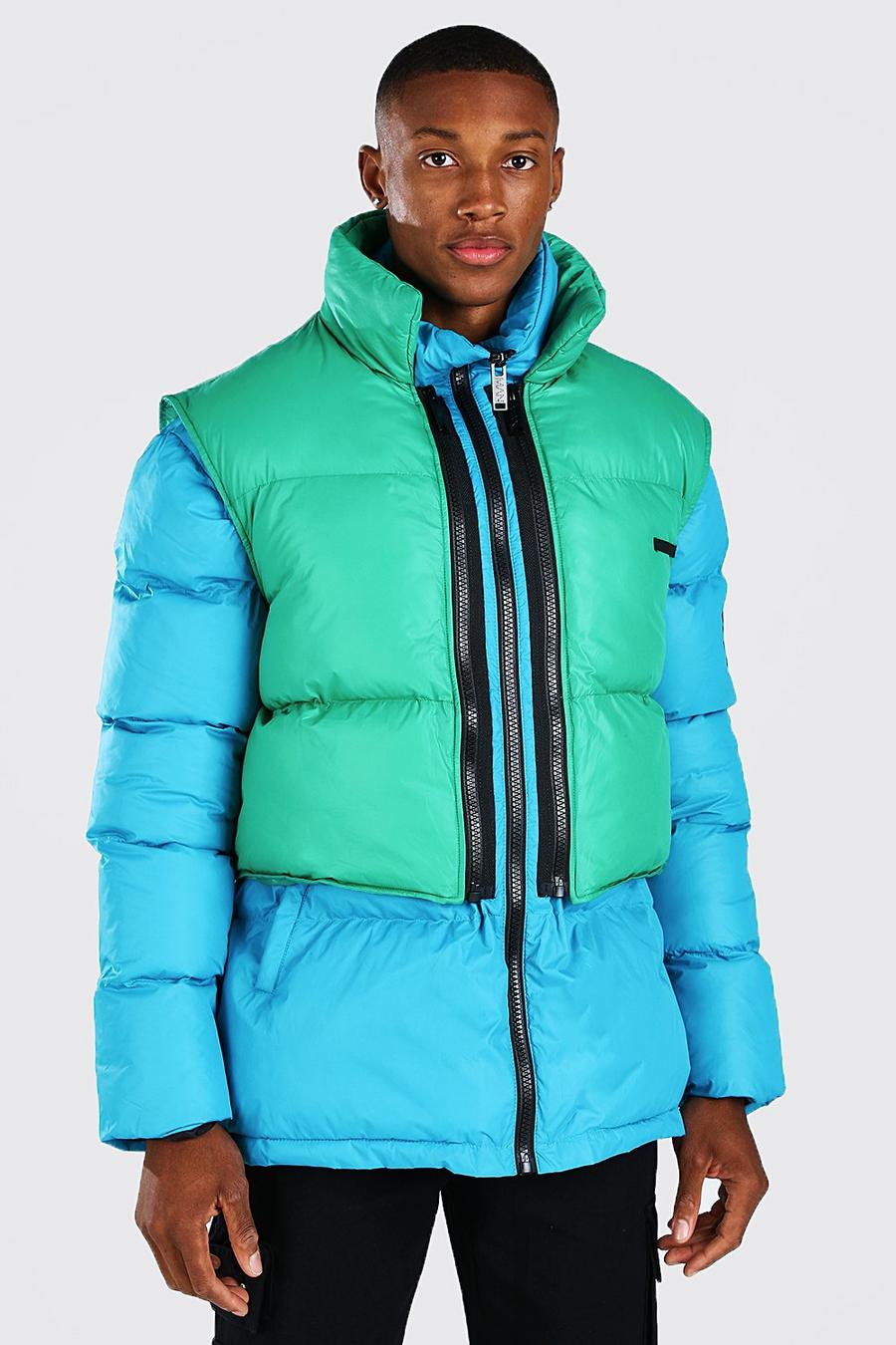 2-in-1 Puffer-Jacke (mit abnehmbarer Weste), Blue image number 1