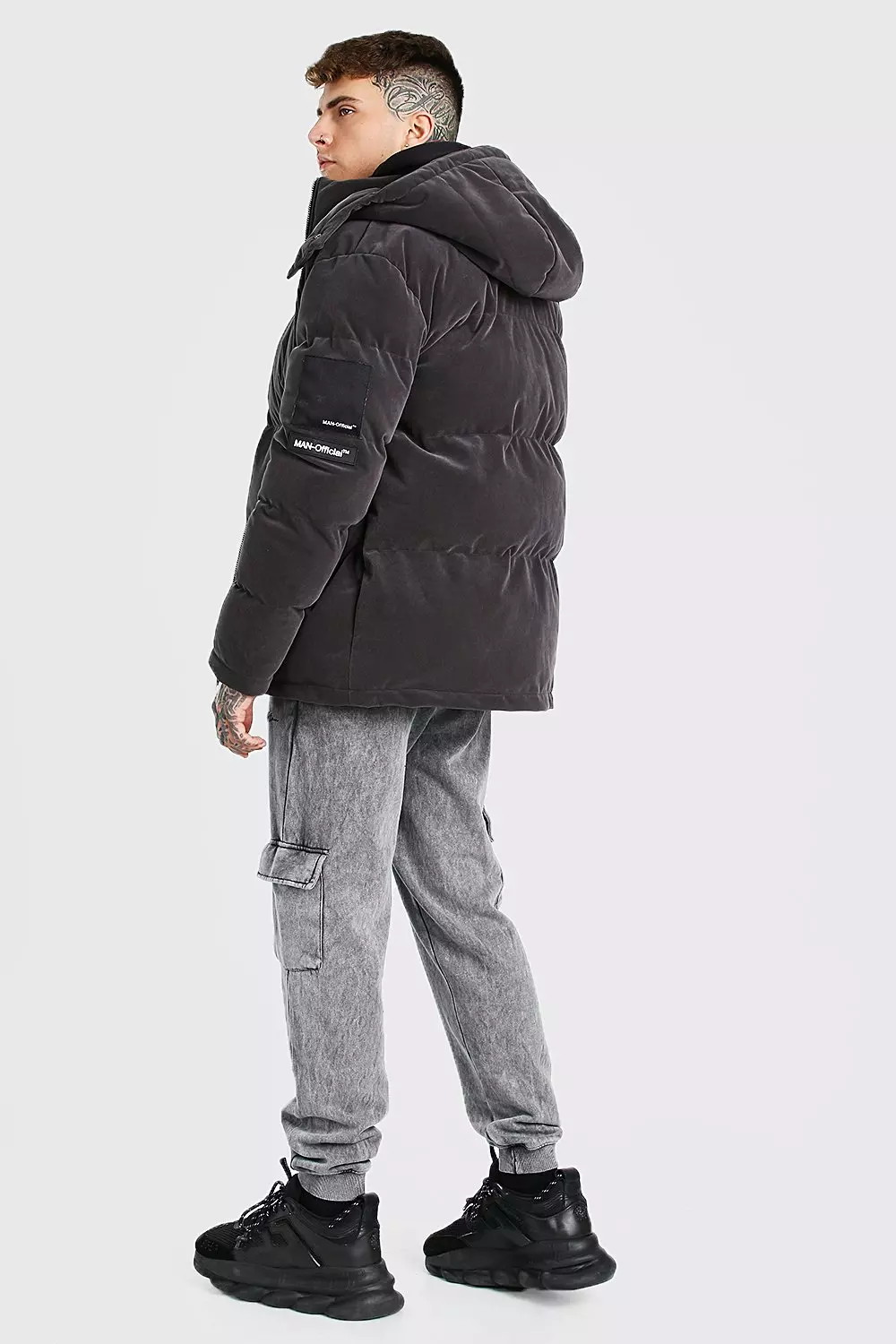 Boohoo velvet 2024 puffer jacket