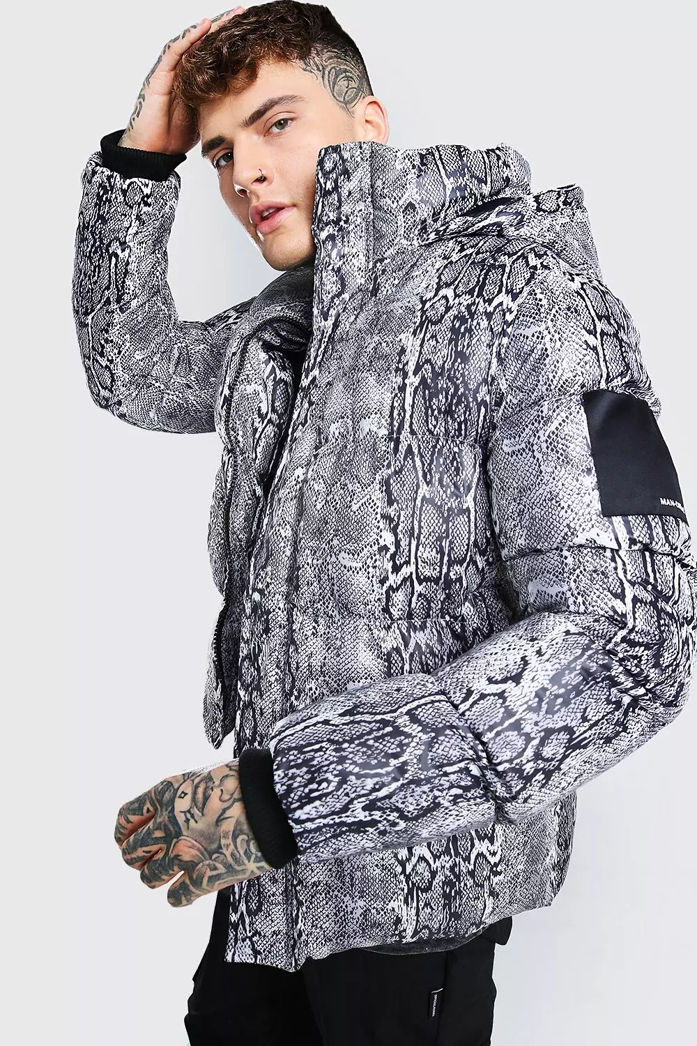 Snake print store puffer jacket