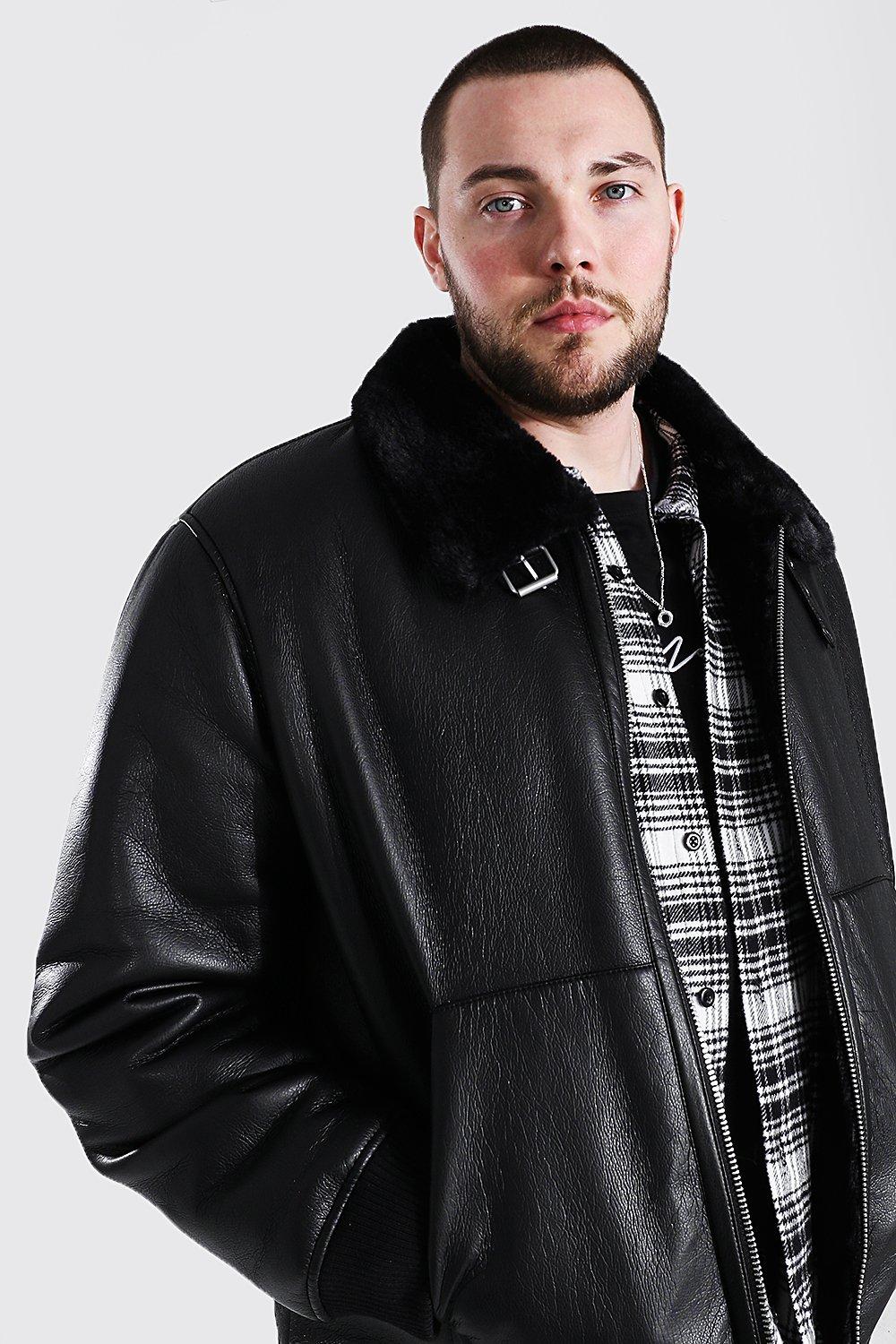 plus size leather bomber