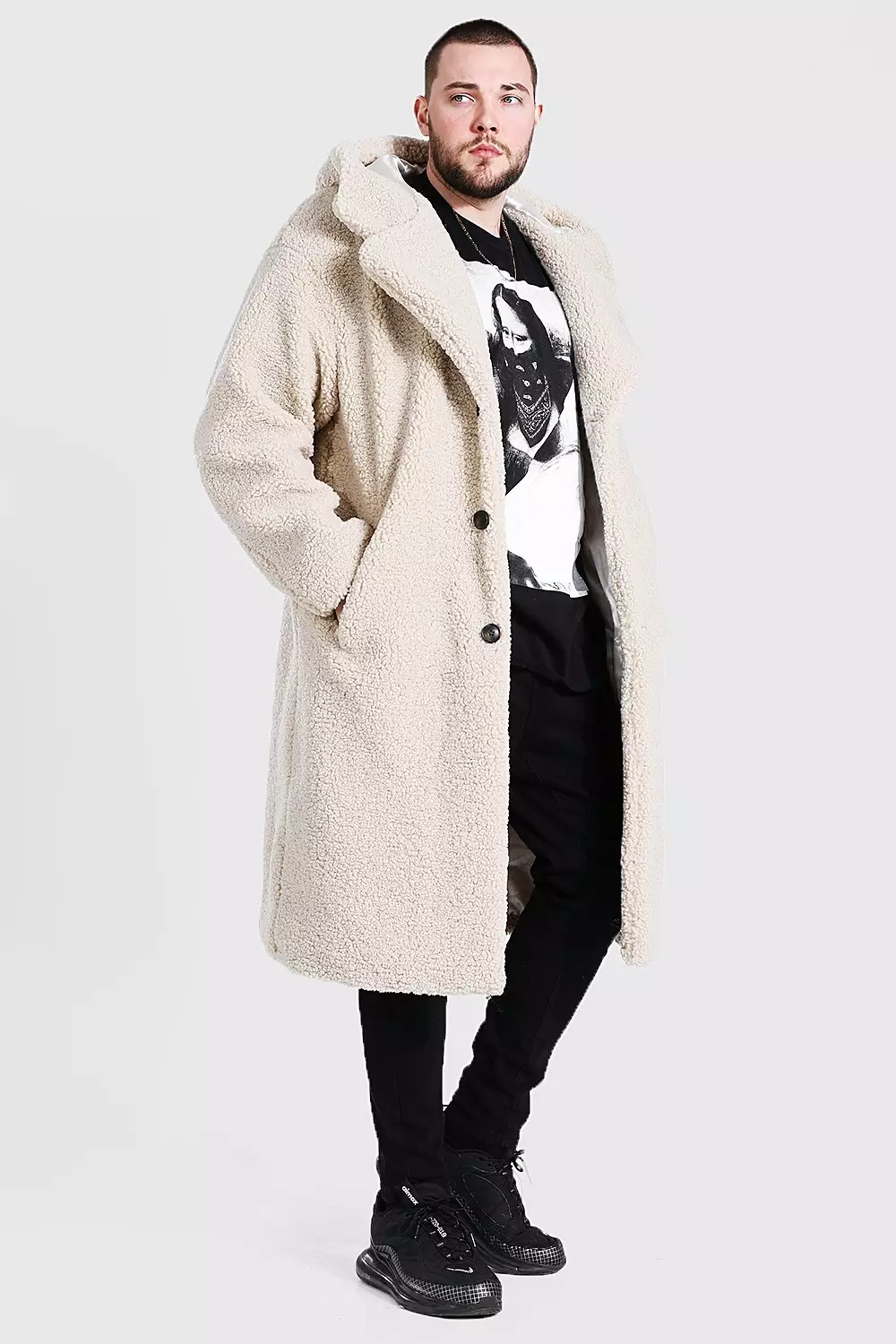 Plus size borg coat online